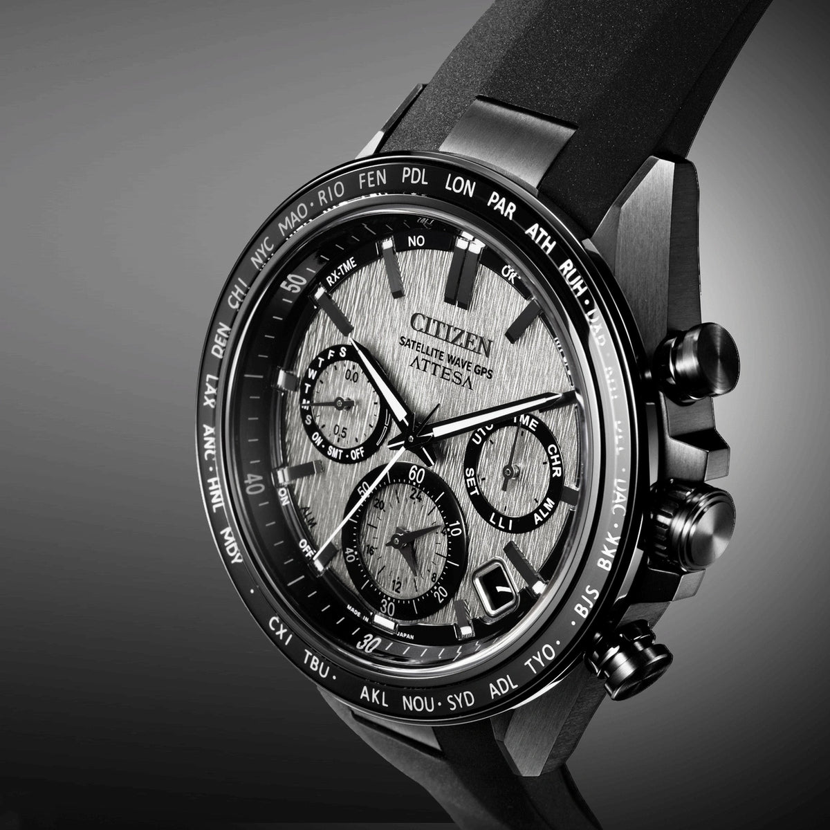Montre Citizen CC4055-14H Attesa Satellite Wave Eco-Drive 44.55mm Super Titanium Argenté Homme