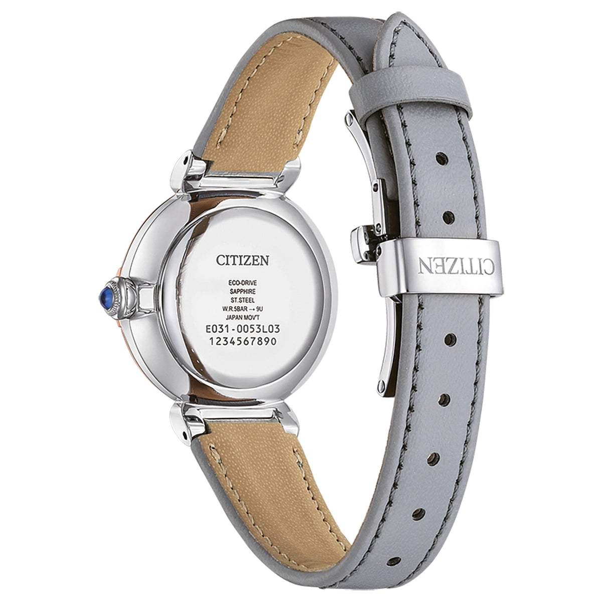 Relógio Citizen EM1074-15D Eco-Drive 29,5 mm em Pele Pérola para Mulher