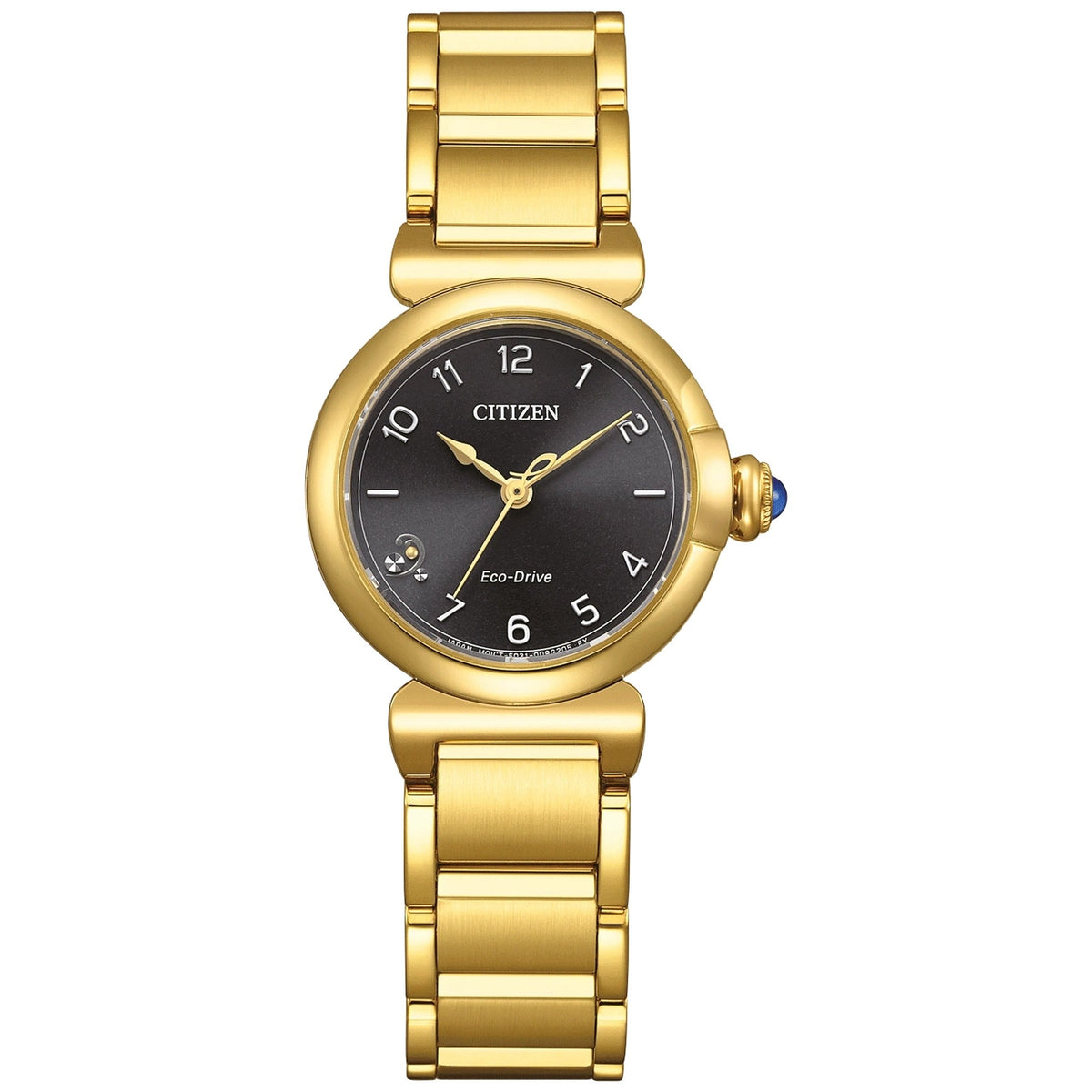 Citizen EM1132-88H Damen-Armbanduhr Eco-Drive mit Diamanten, 26 mm, Grau