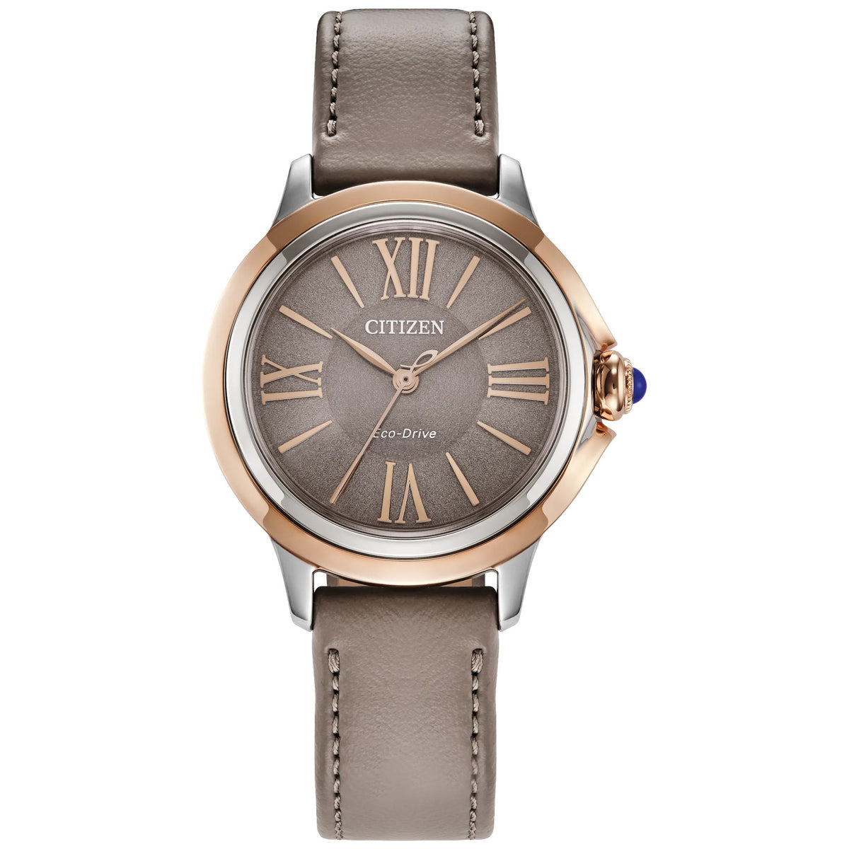 Citizen EM1166-01Z Eco-Drive Damenarmbanduhr 30,25 mm beiges Leder