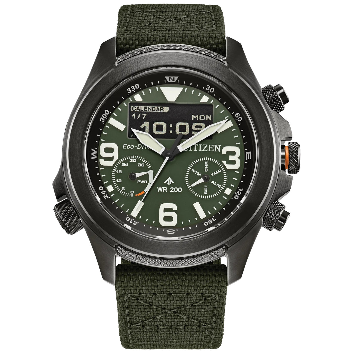 Montre Citizen JV1005-02W Eco-Drive 43.92mm Vert Homme