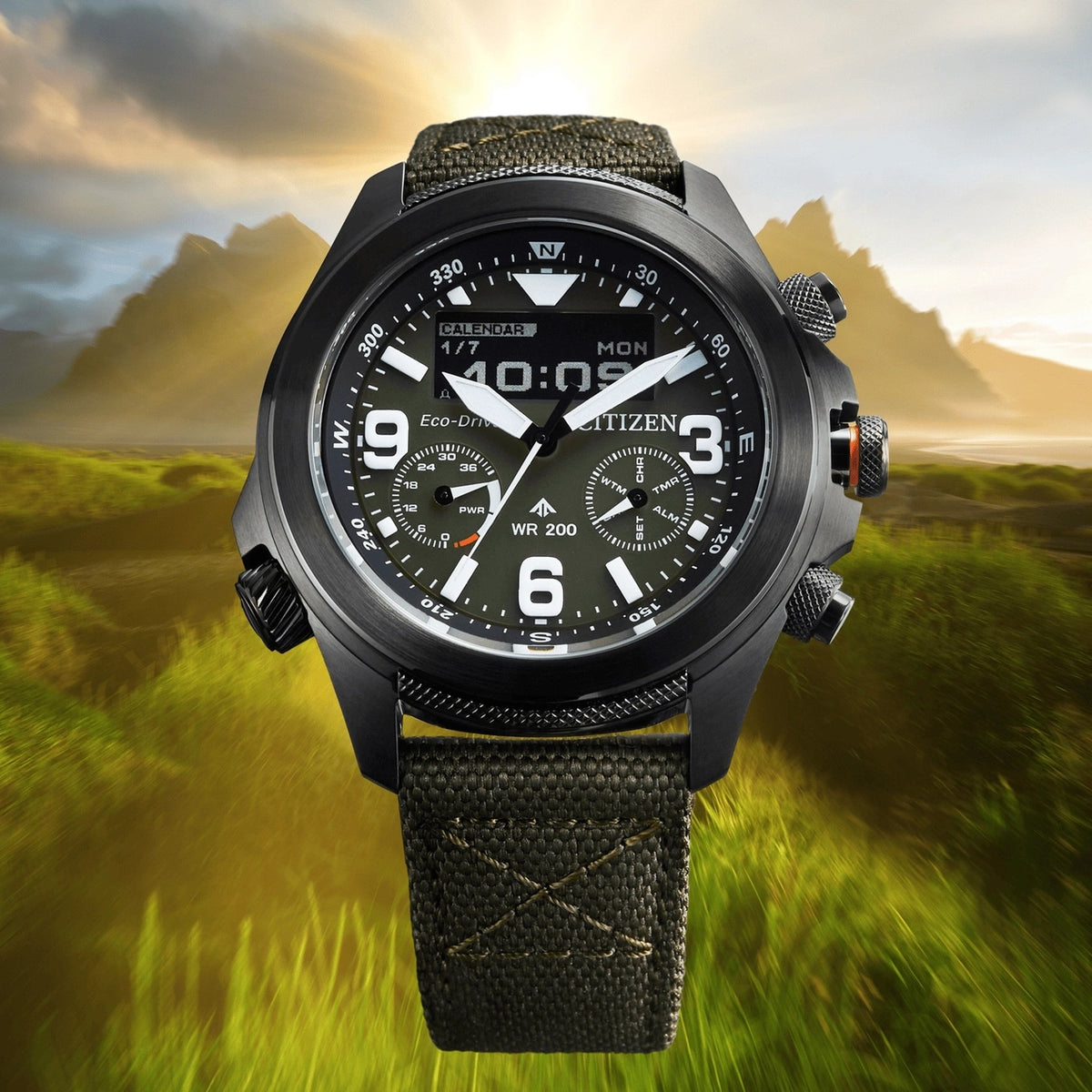 Montre Citizen JV1005-02W Eco-Drive 43.92mm Vert Homme