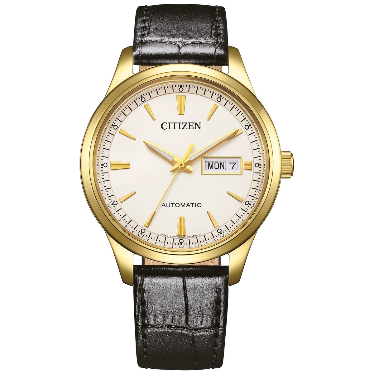 Montre Citizen NY4059-09A Automatique 40mm Cuir Blanc Homme