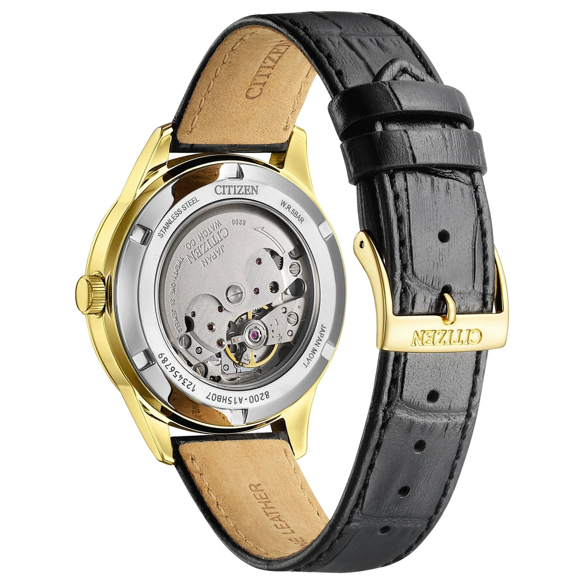 Montre Citizen NY4059-09A Automatique 40mm Cuir Blanc Homme
