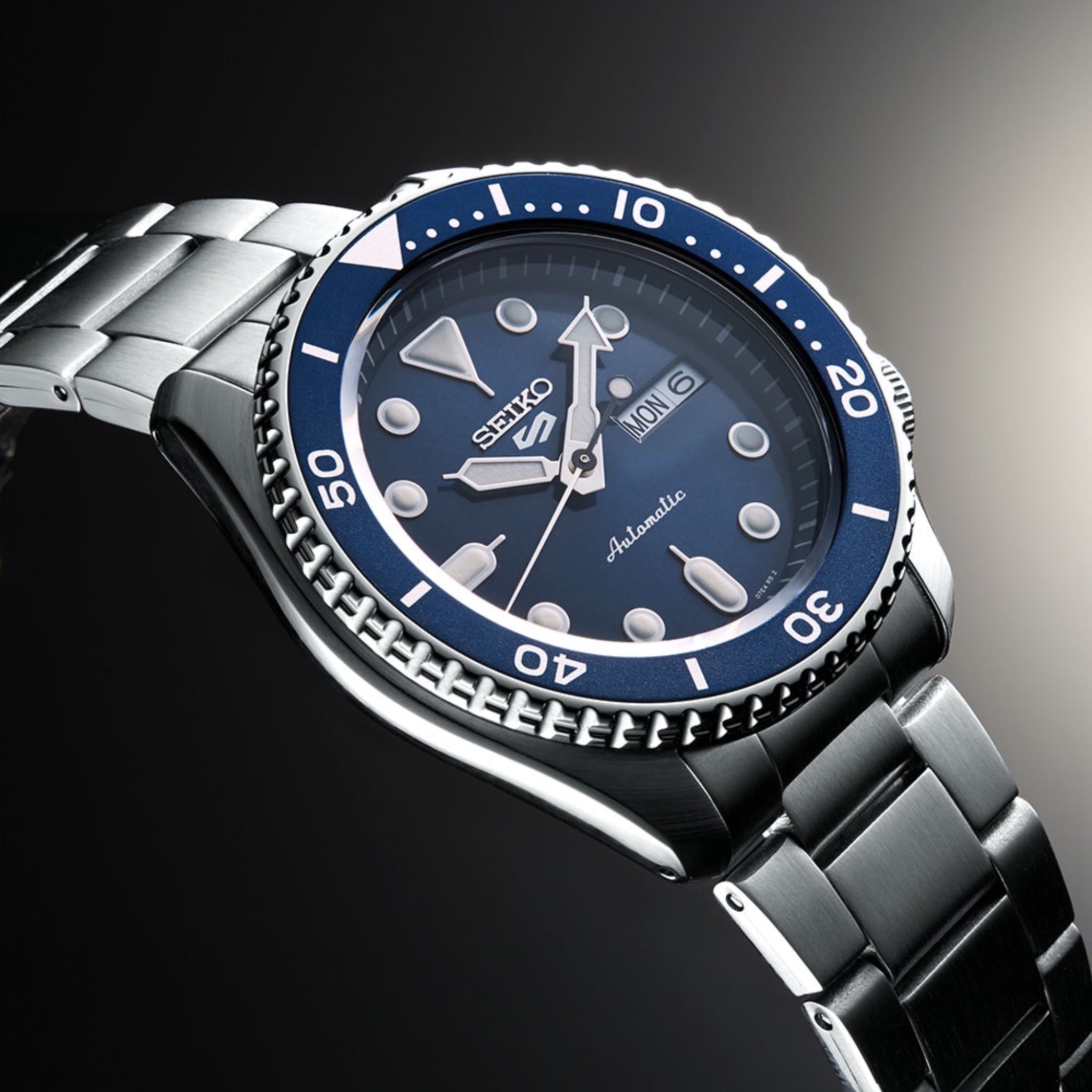 Montre Automatique Homme Seiko 5 Sports SRPD51K1 Bleu Bracelet Acier