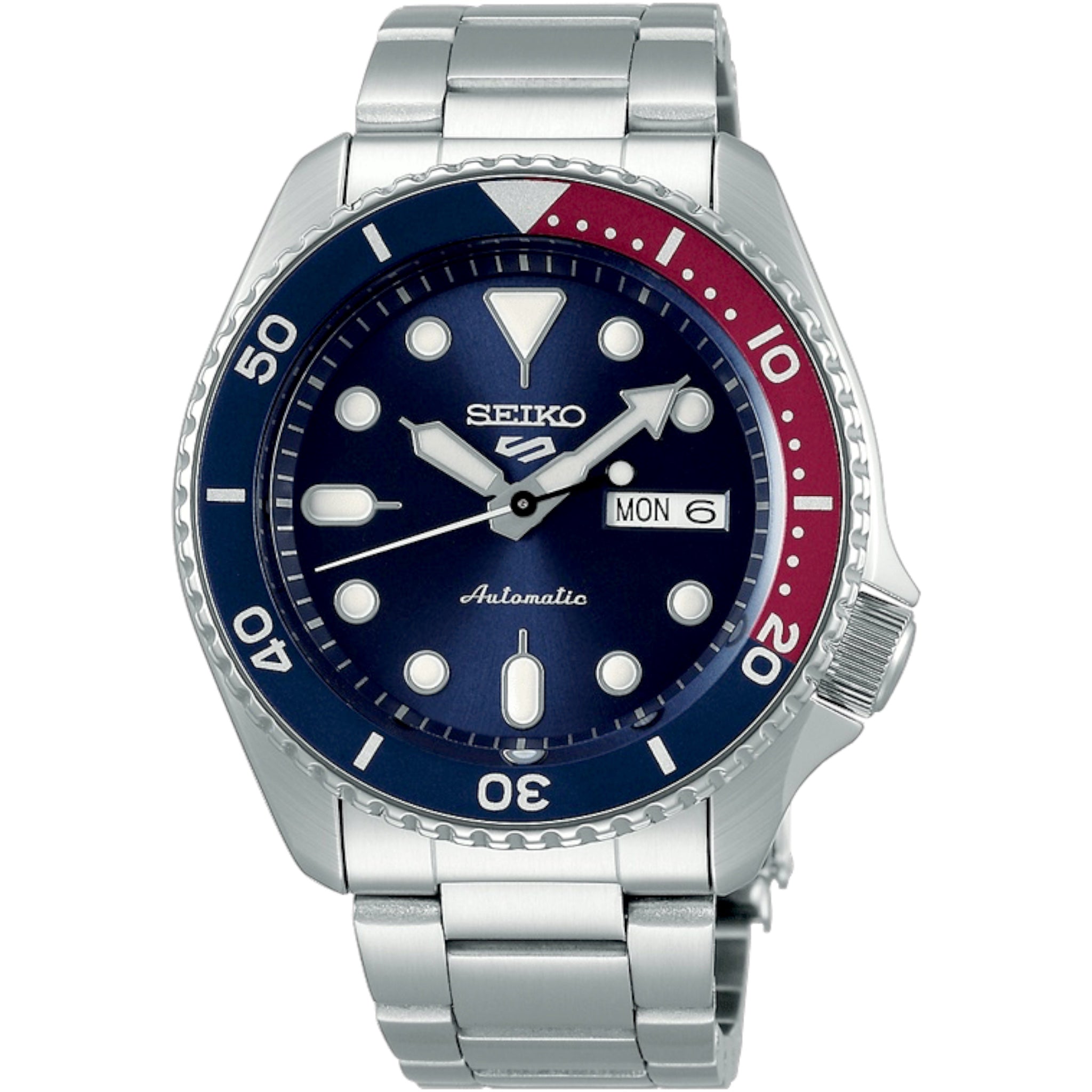Seiko 5 Sports SRPD53K1 Blau-Rot Pepsi Stahlarmband Herren-Automatikuhr