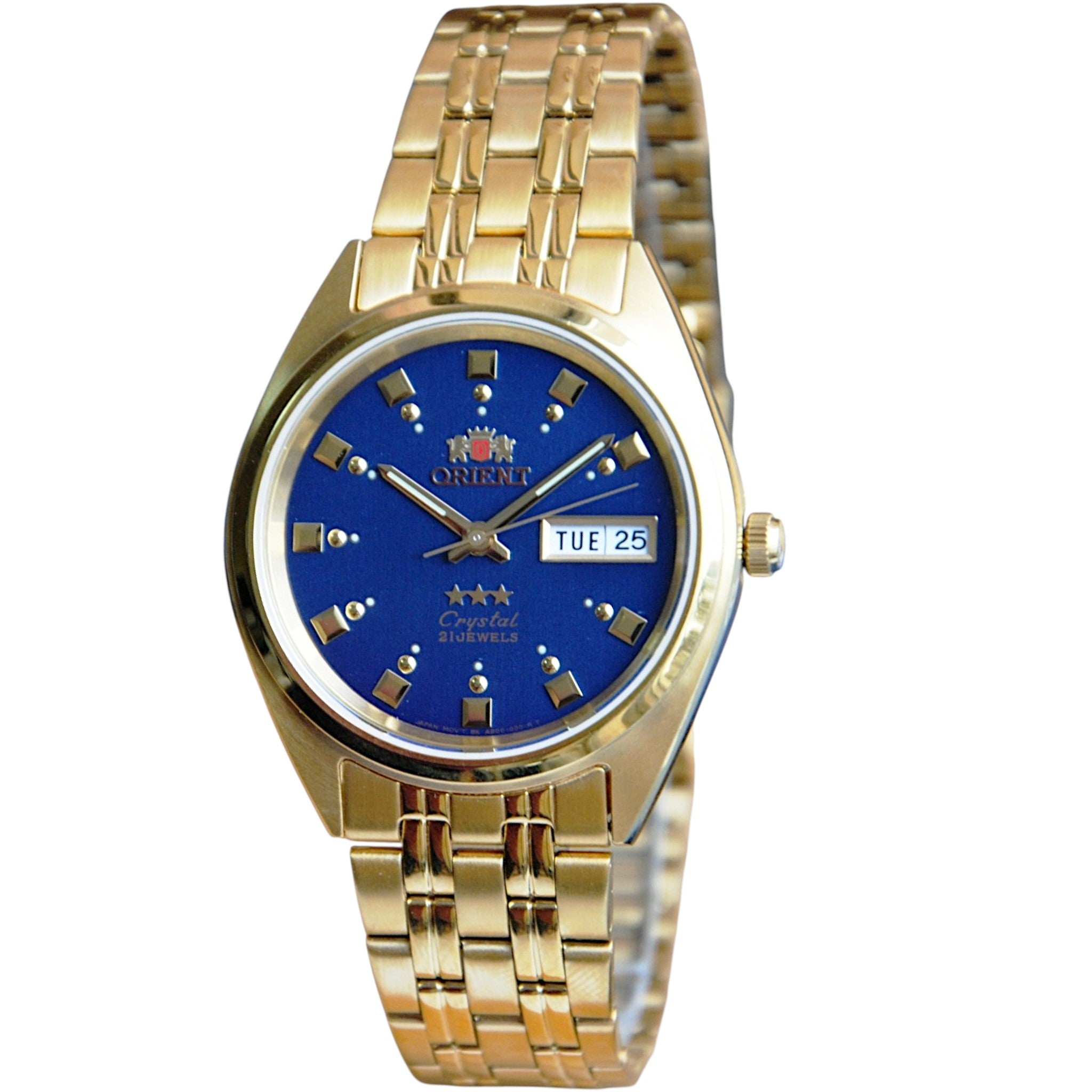 Orient 3 Star FAB00001D9 Automatic Gold Blue Watch