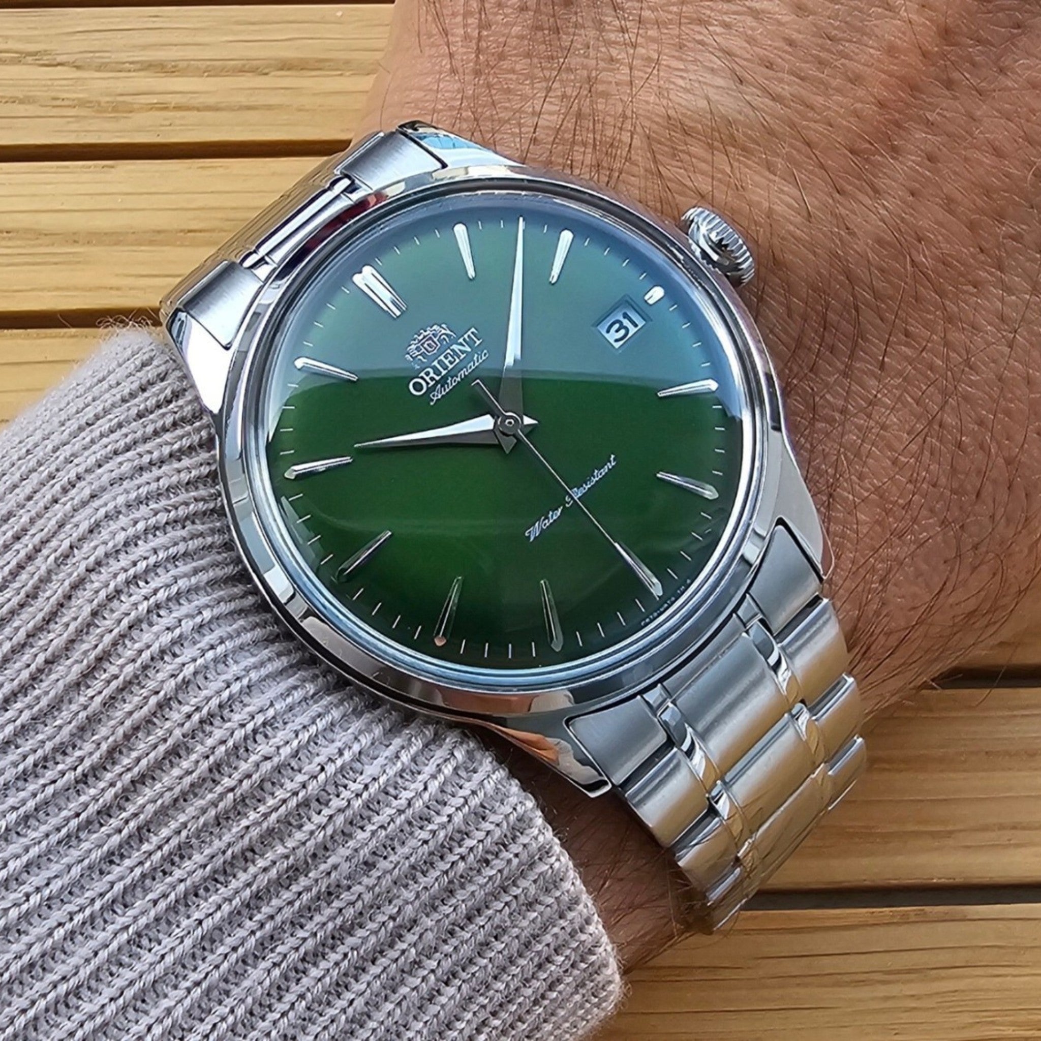 Orient Bambino V7 RA-AC0M09E30B Automatic Green Steel Watch