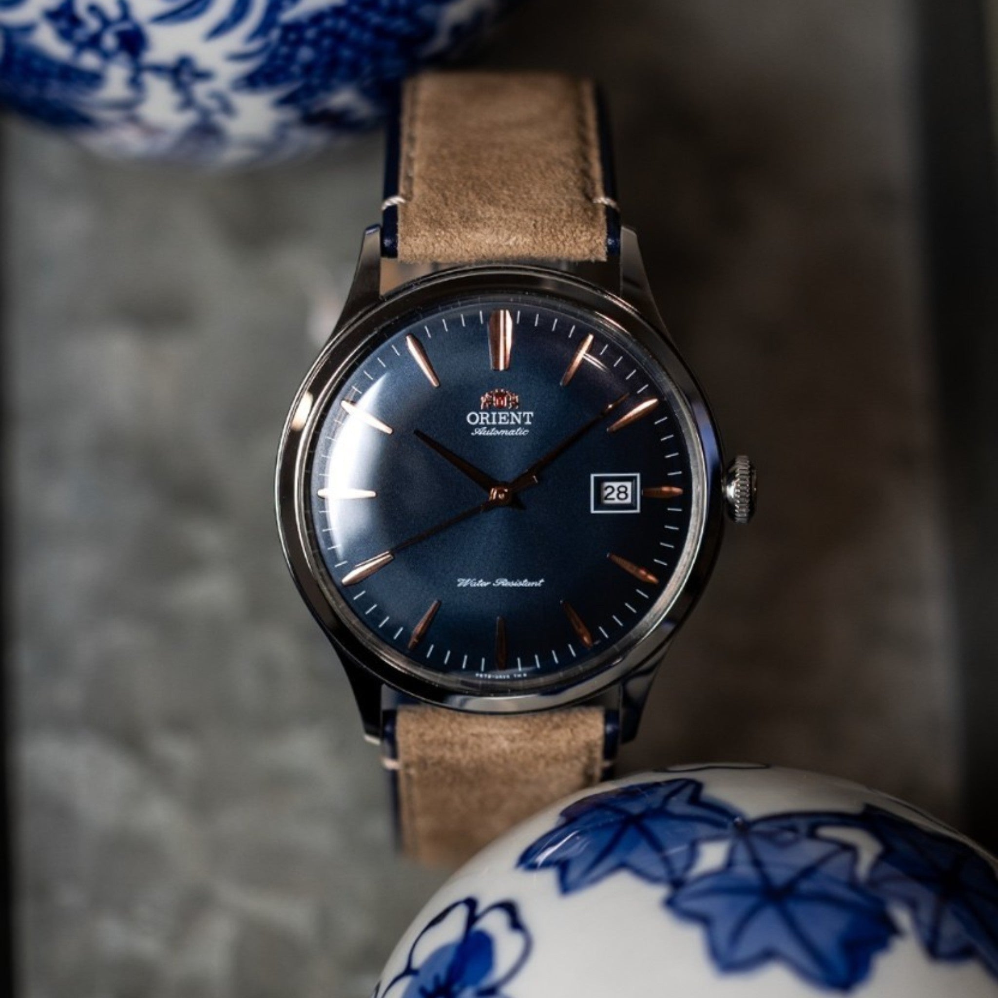 Orient Bambino V4 RA-AC0P02L10B Automatic Blue Leather Watch