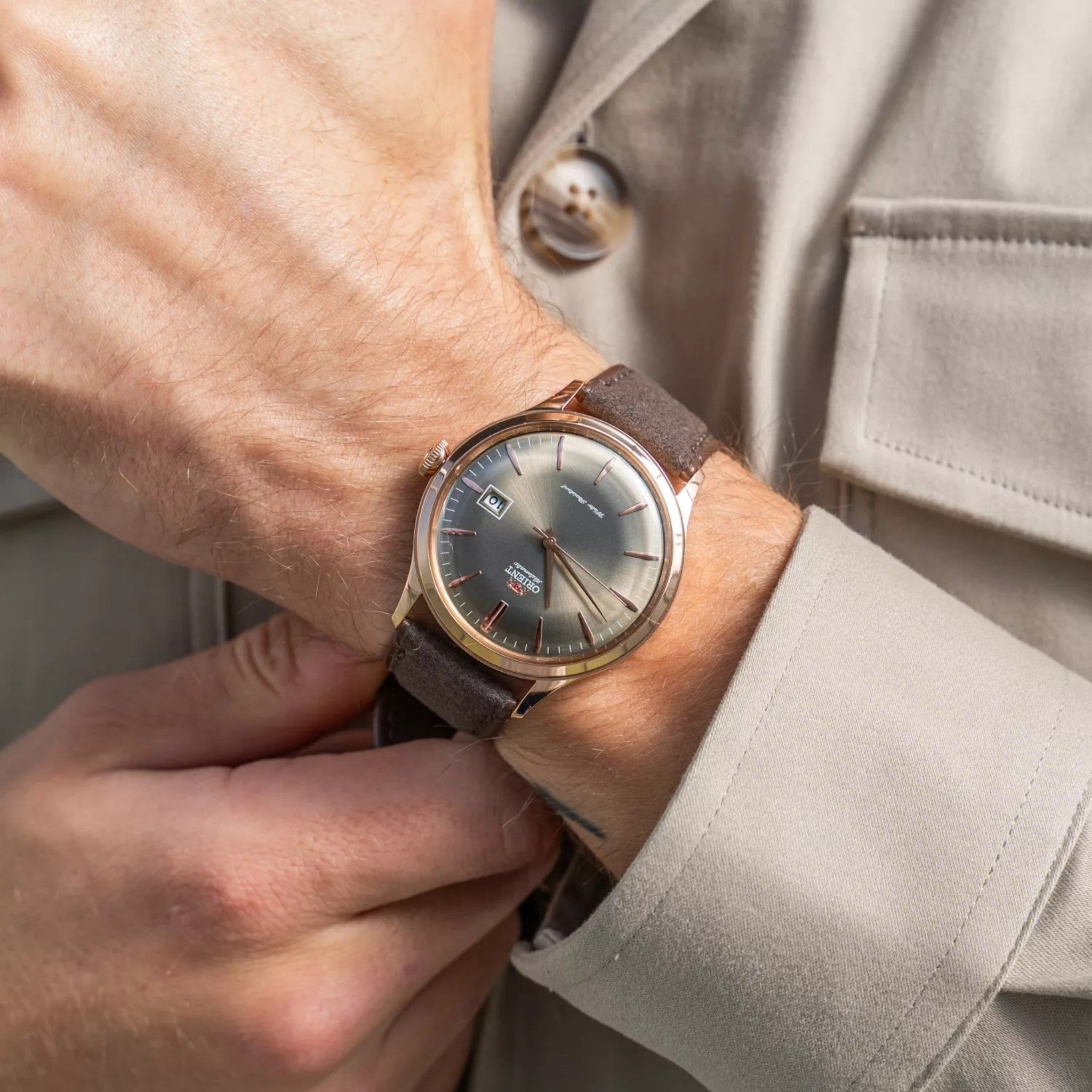 Orient Bambino V4 RA-AC0P04Y10B Automatic Brown Leather Watch