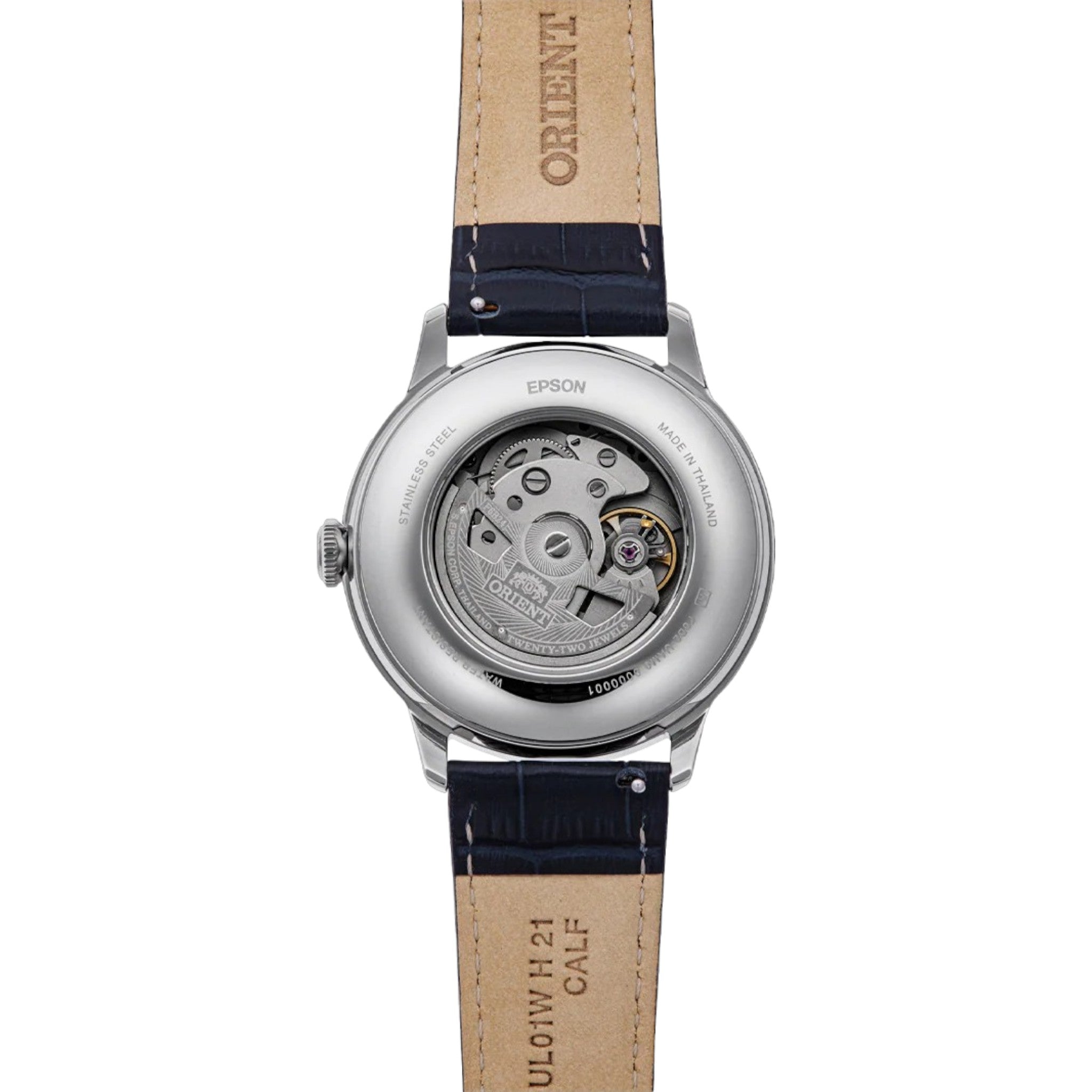 Montre Orient Bambino V9 Classic Sun and Moon RA-AK0806R30B Automatique Bleu