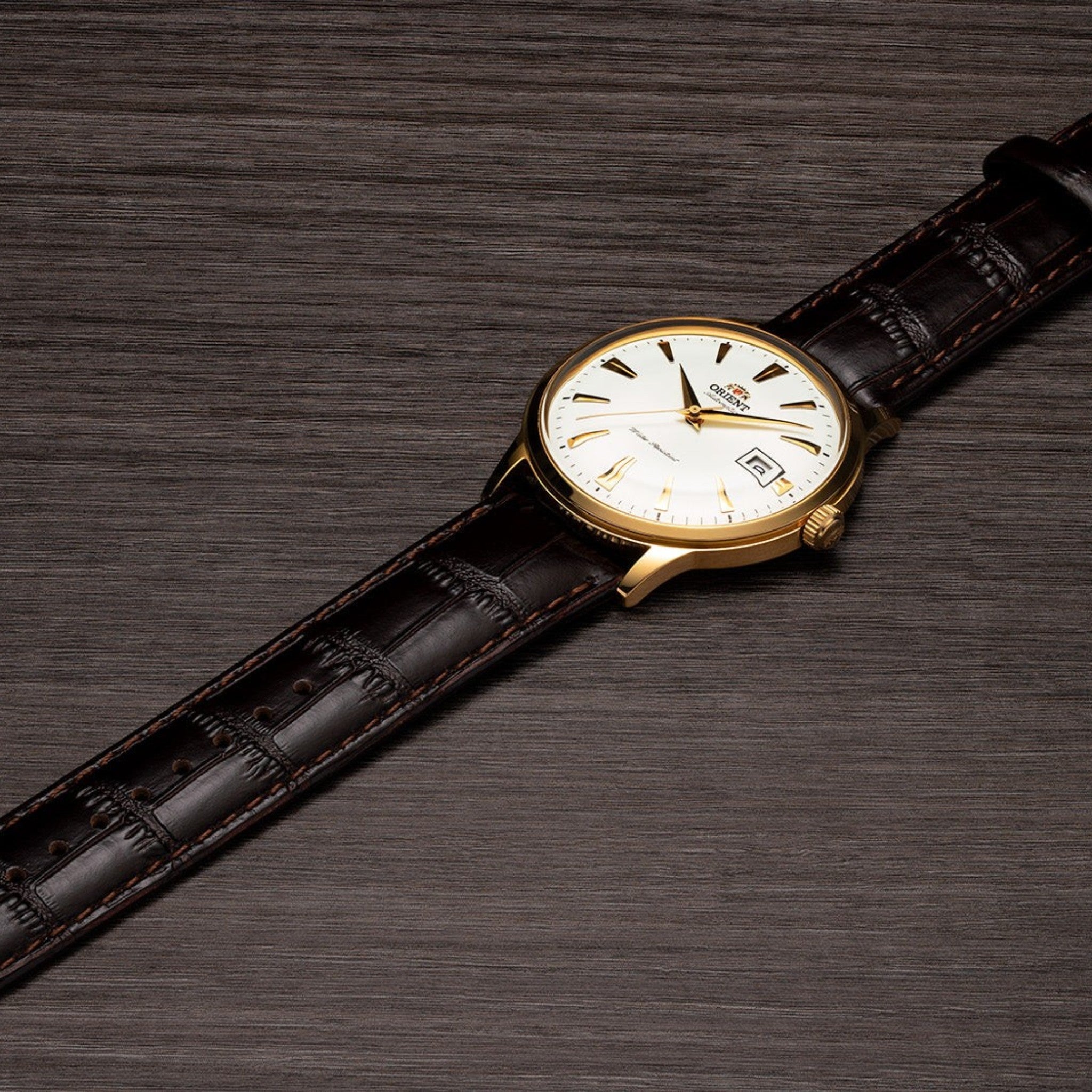Orient Bambino V1 2nd Generation TAC00003W0 Automatic Gold White Leather Watch