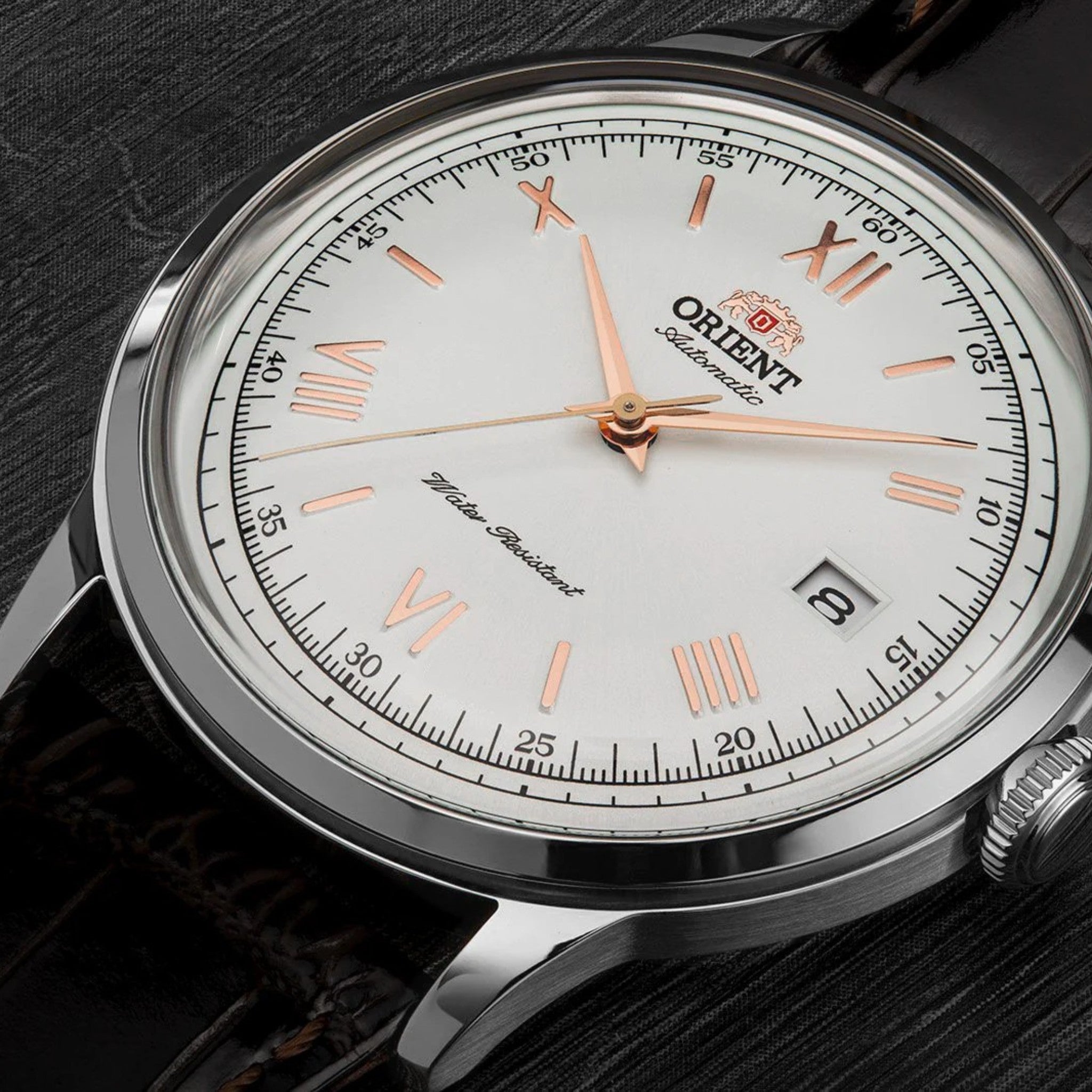 Orient Bambino V2 TAC00008W0 Automatic Silver White Leather Watch