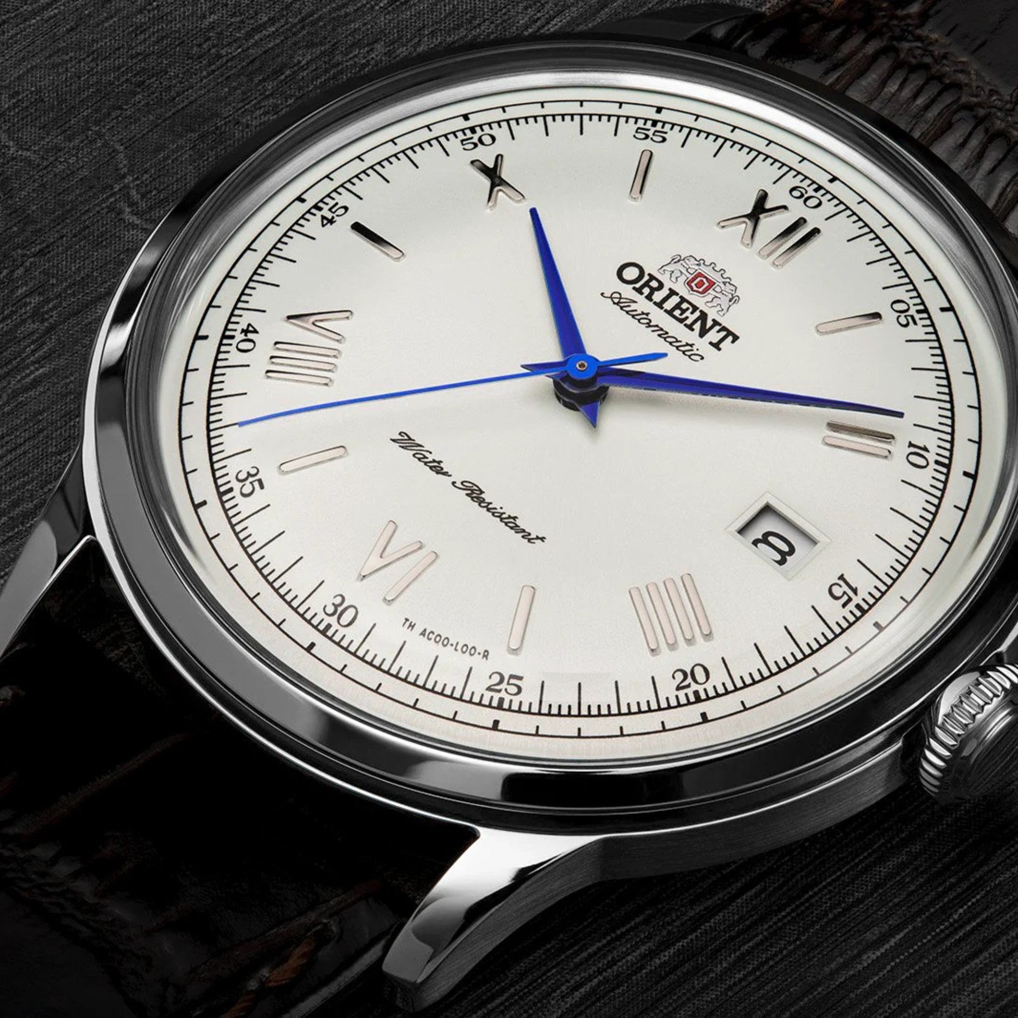 Orient Bambino V2 TAC00009W0 Automatic Silver White Leather Watch