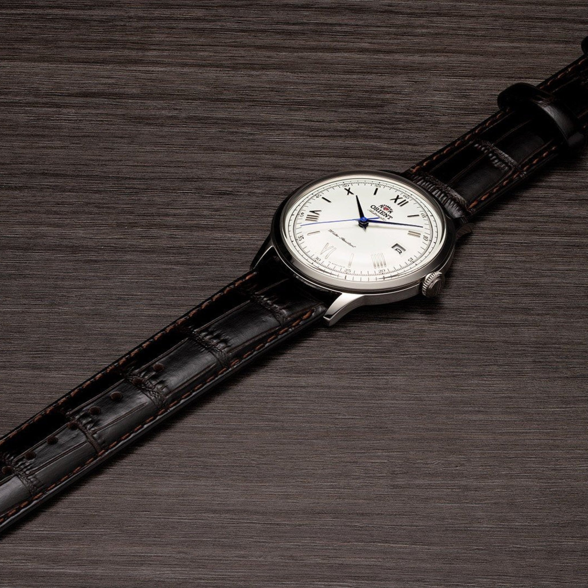 Orient Bambino V2 TAC00009W0 Automatic Silver White Leather Watch
