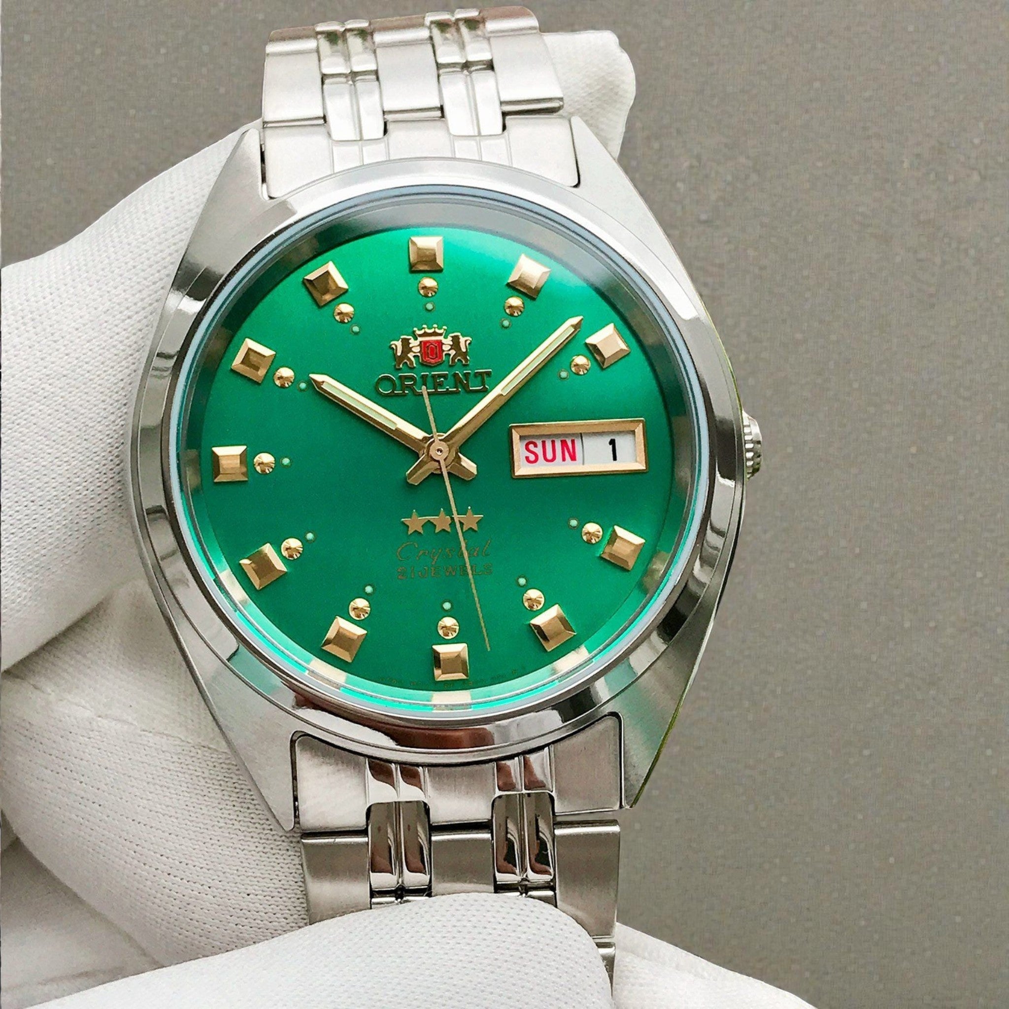 Orient 3 Star FAB00009N9 Automatikuhr, silbergrün