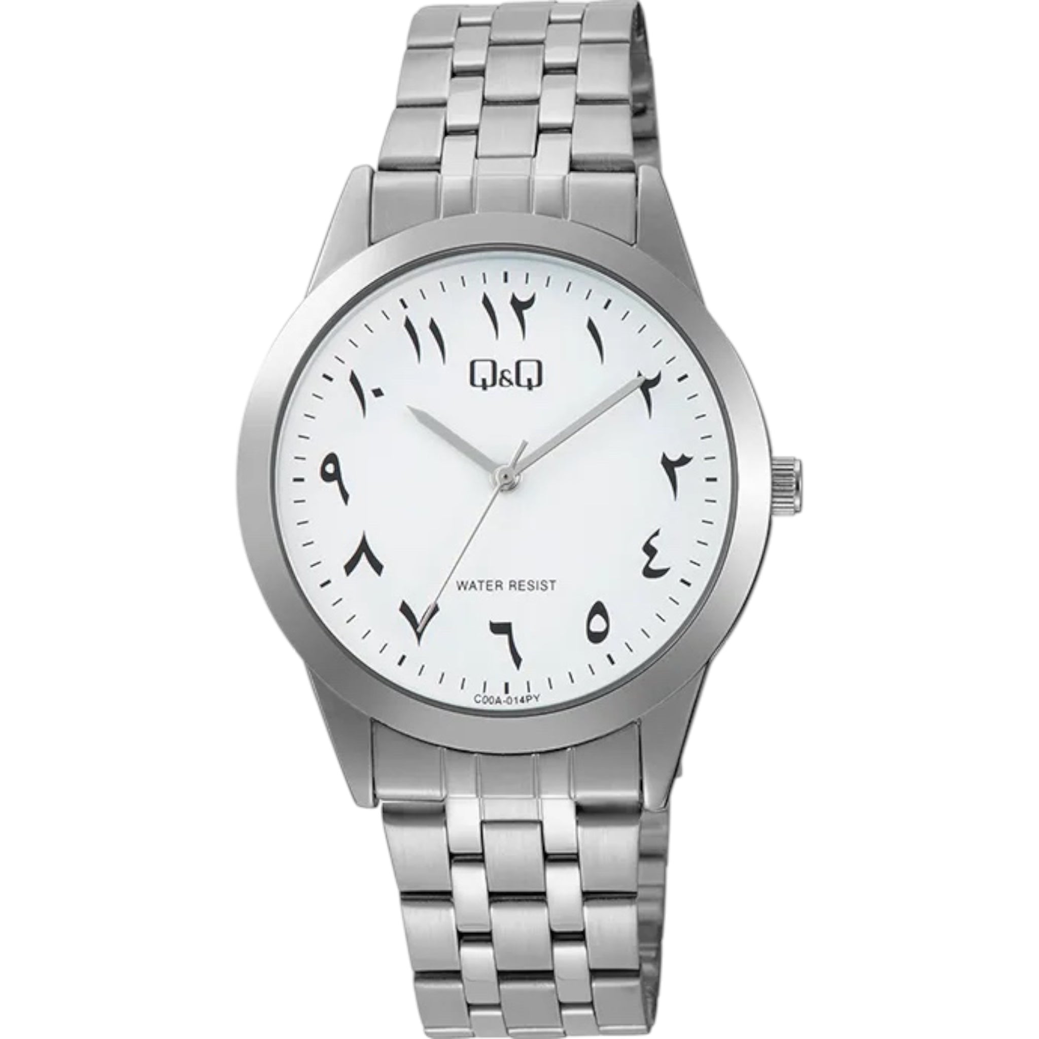 Q&Q Arabic Dial C00A-014PY Men's Silver Watch