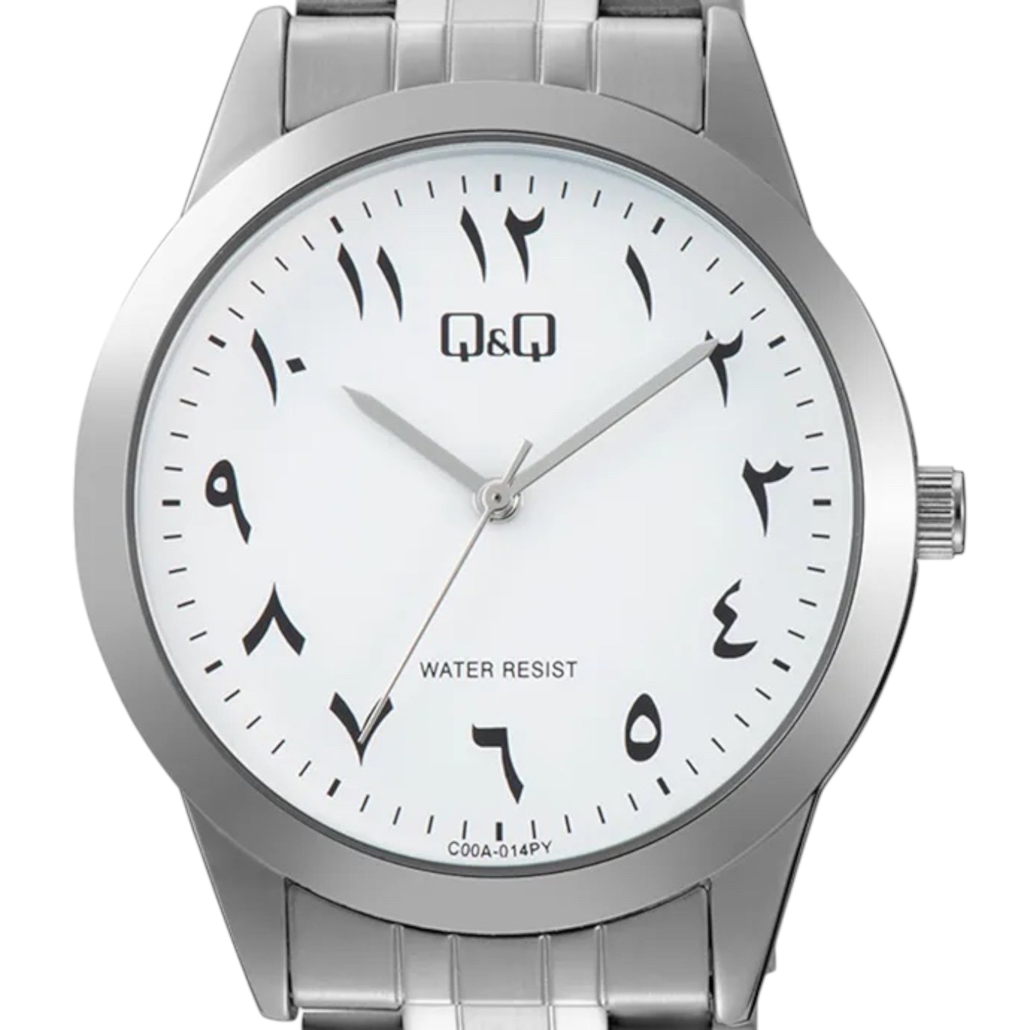 Q&Q Arabic Dial C00A-014PY Men's Silver Watch