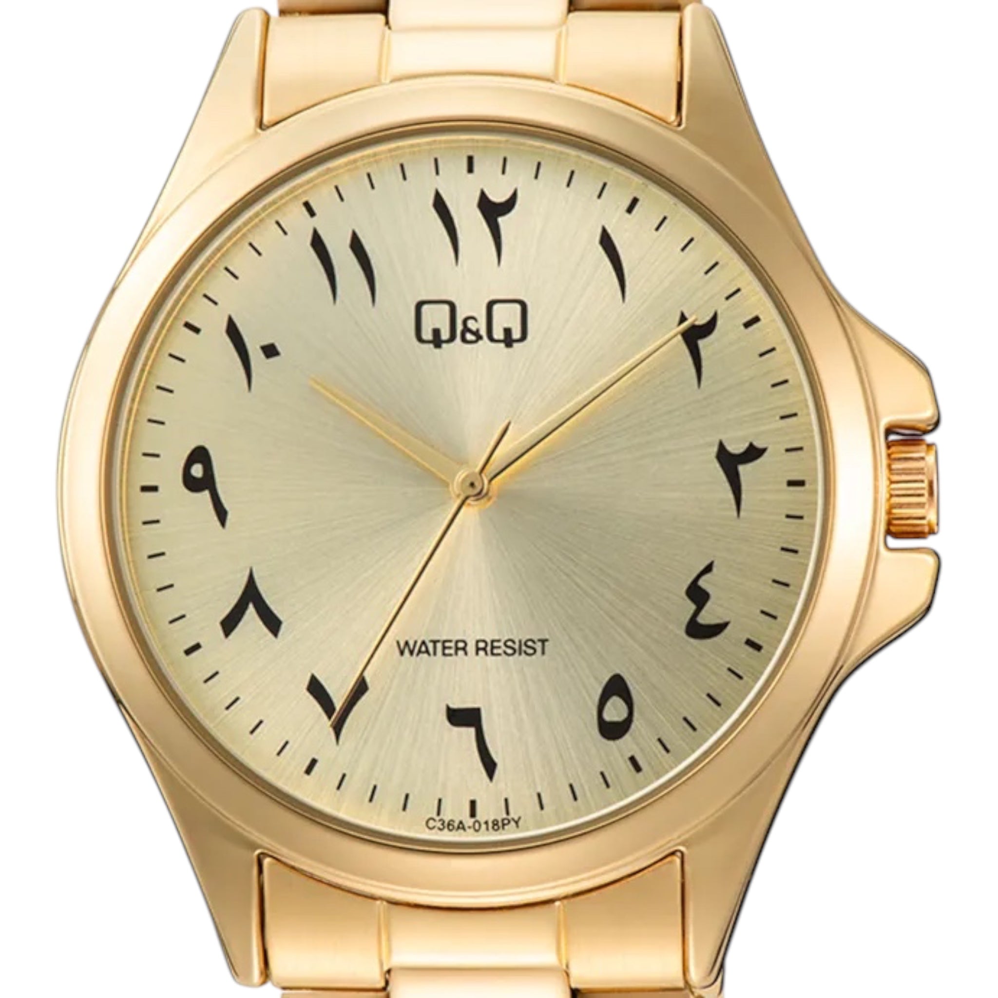 Montre Q&Q Arabic Dial C36A-018PY Homme Doré