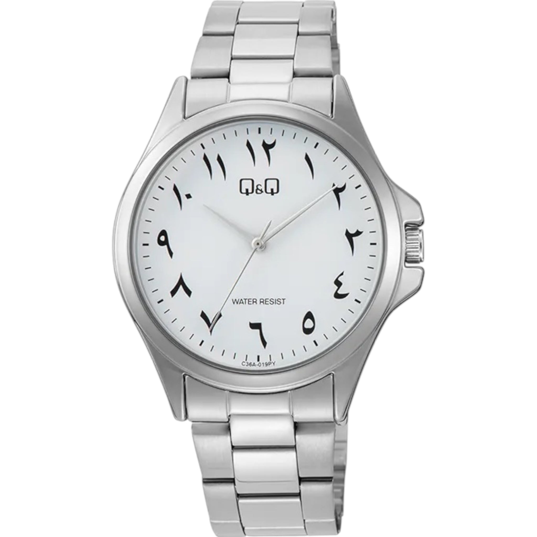Montre Q&Q Arabic Dial C36A-019PY Homme Argenté