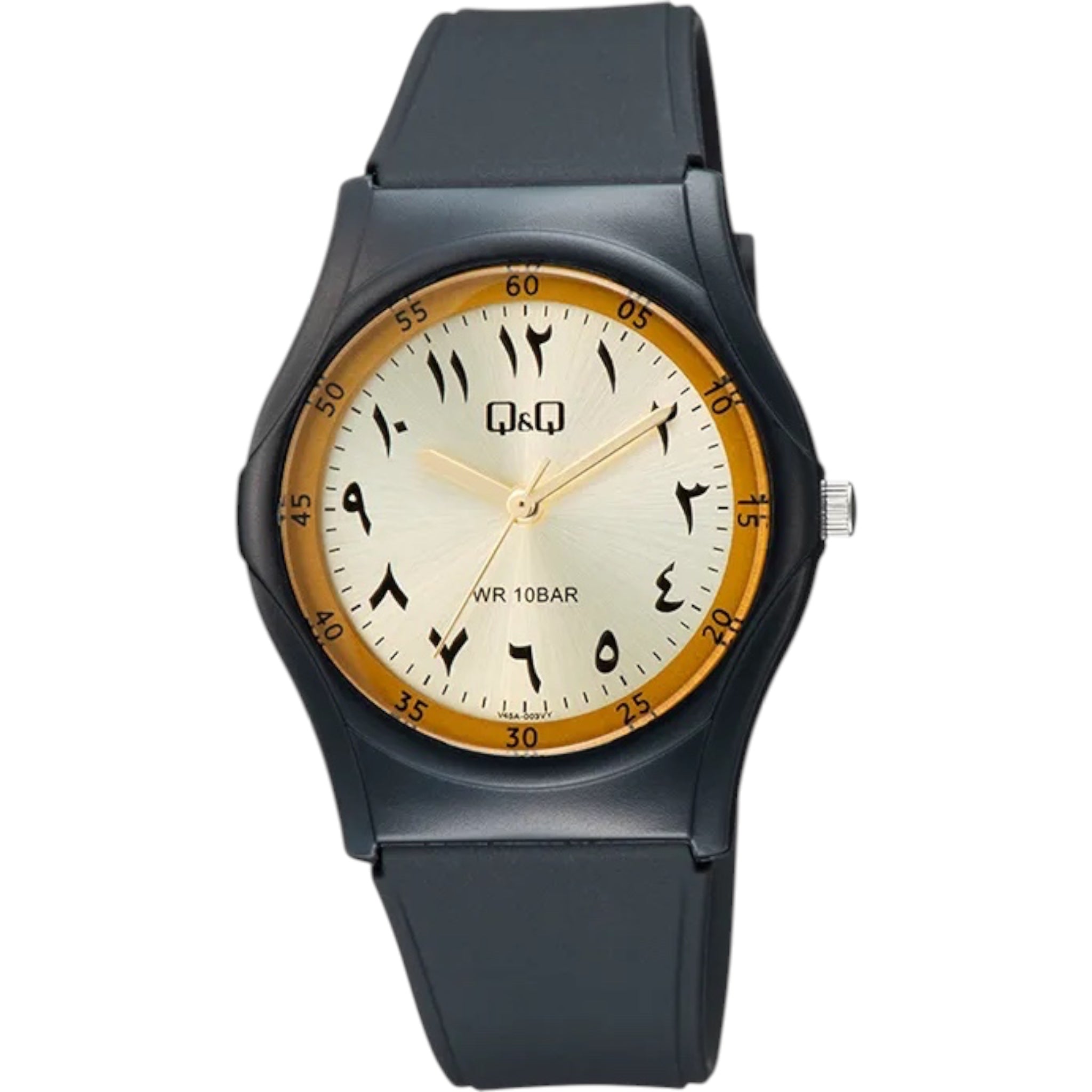 Q&Q Arabic Dial V45A-003VY Men's Gold Watch