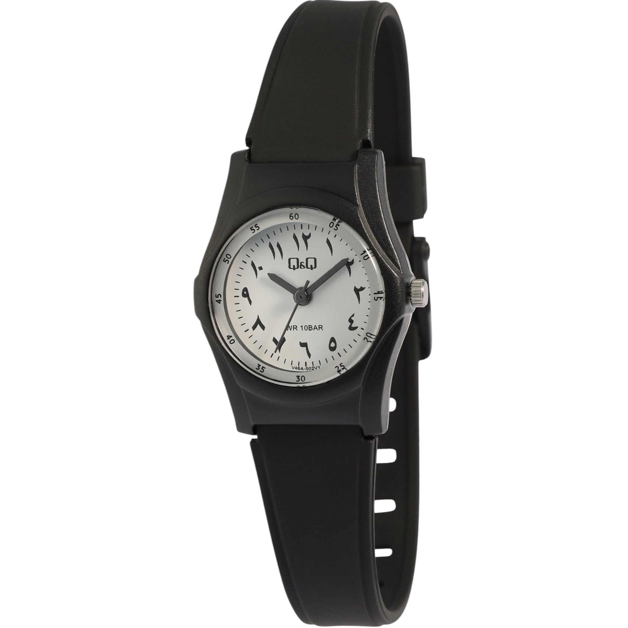 Q&Q V46A-002VY Damenuhr mit arabischem Zifferblatt, weiß