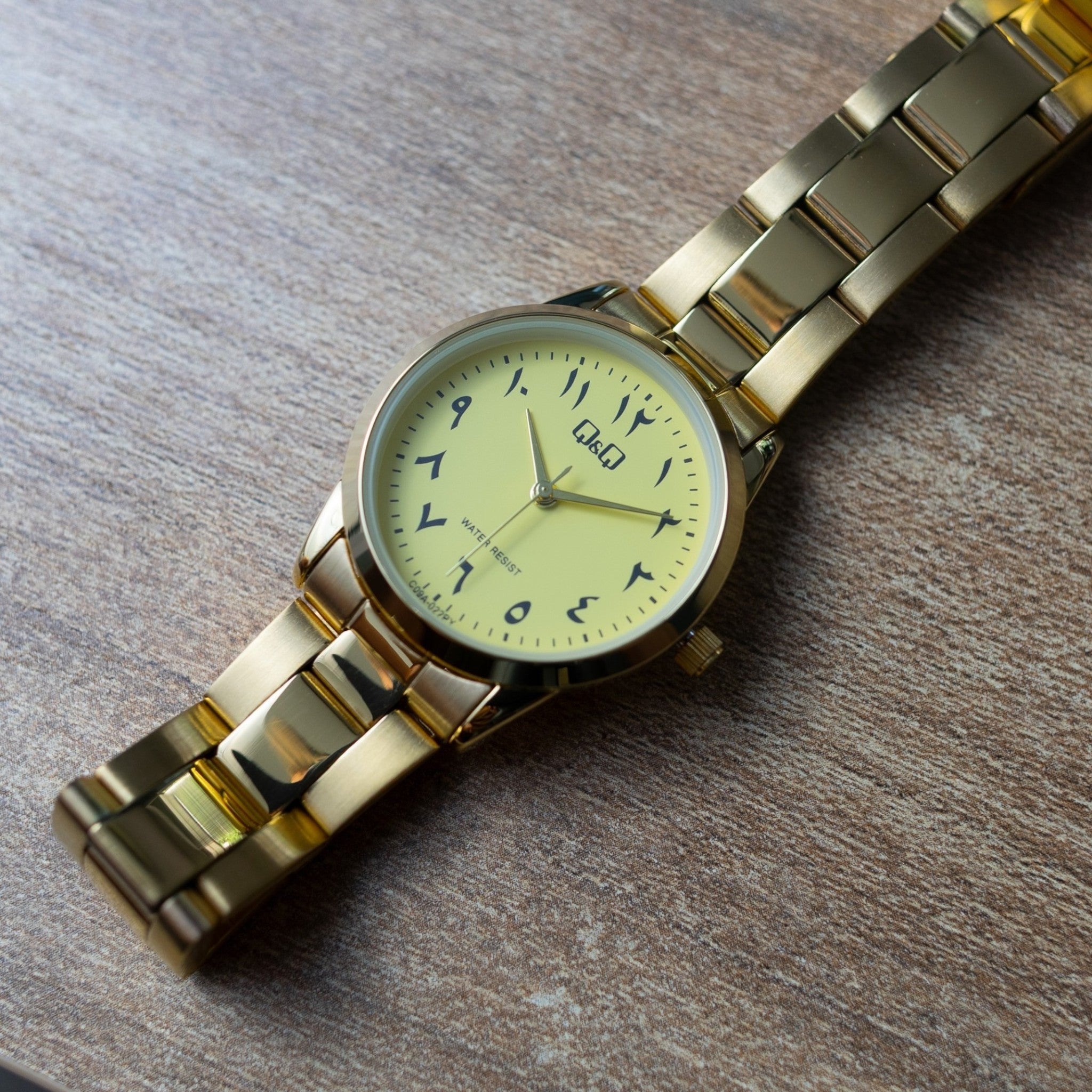 Q&Q Arabic Dial C09A-022PY Women's Gold Watch