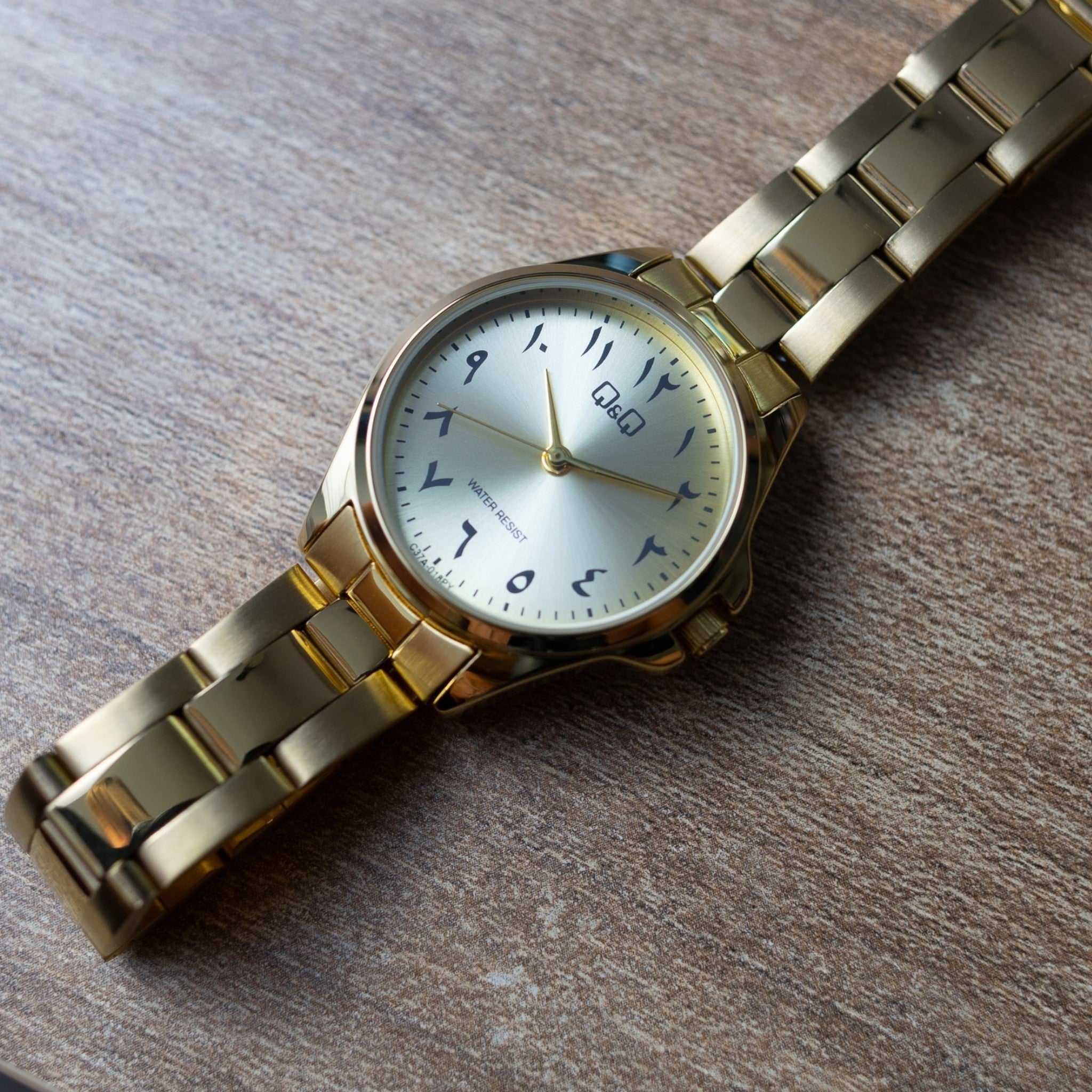Q&Q Arabic Dial C37A-018PY Women's Gold Watch