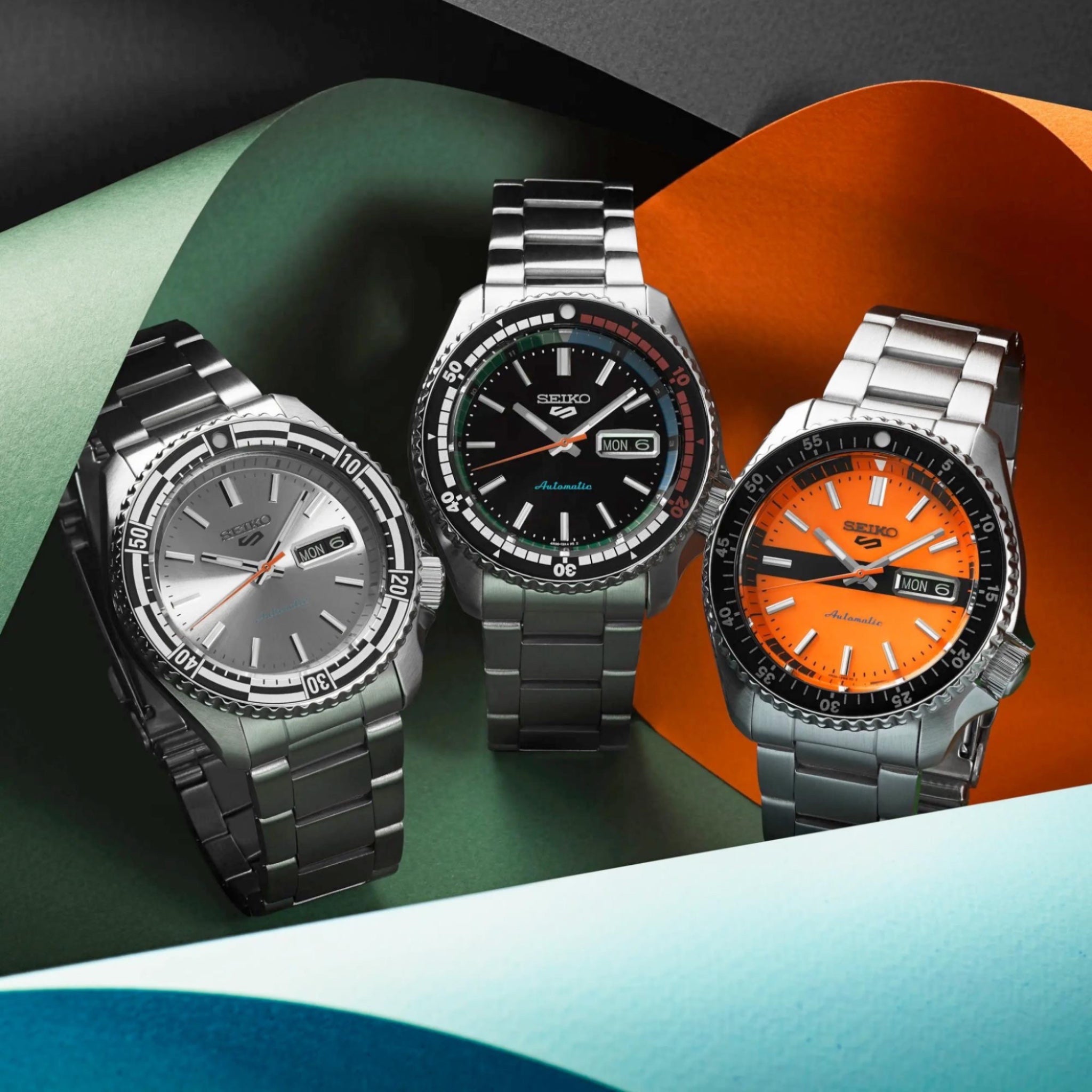 Montre Automatique Homme Seiko 5 Sports SRPK09K1 Édition Spéciale 55e Anniversaire New Rally Diver Argenté