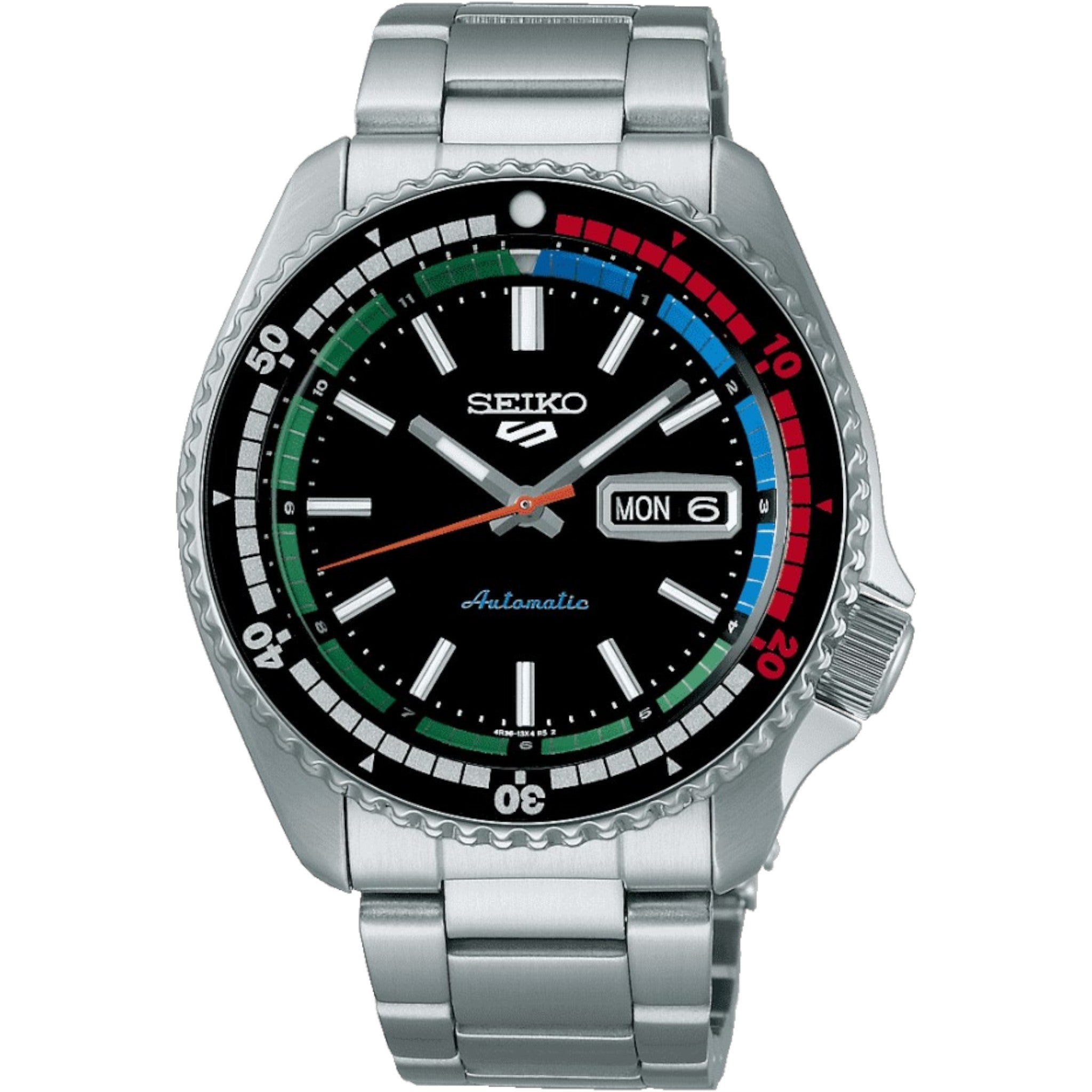 Montre Automatique Homme Seiko 5 Sports SRPK13K1 Édition Spéciale 55e Anniversaire Regatta Timer Noir