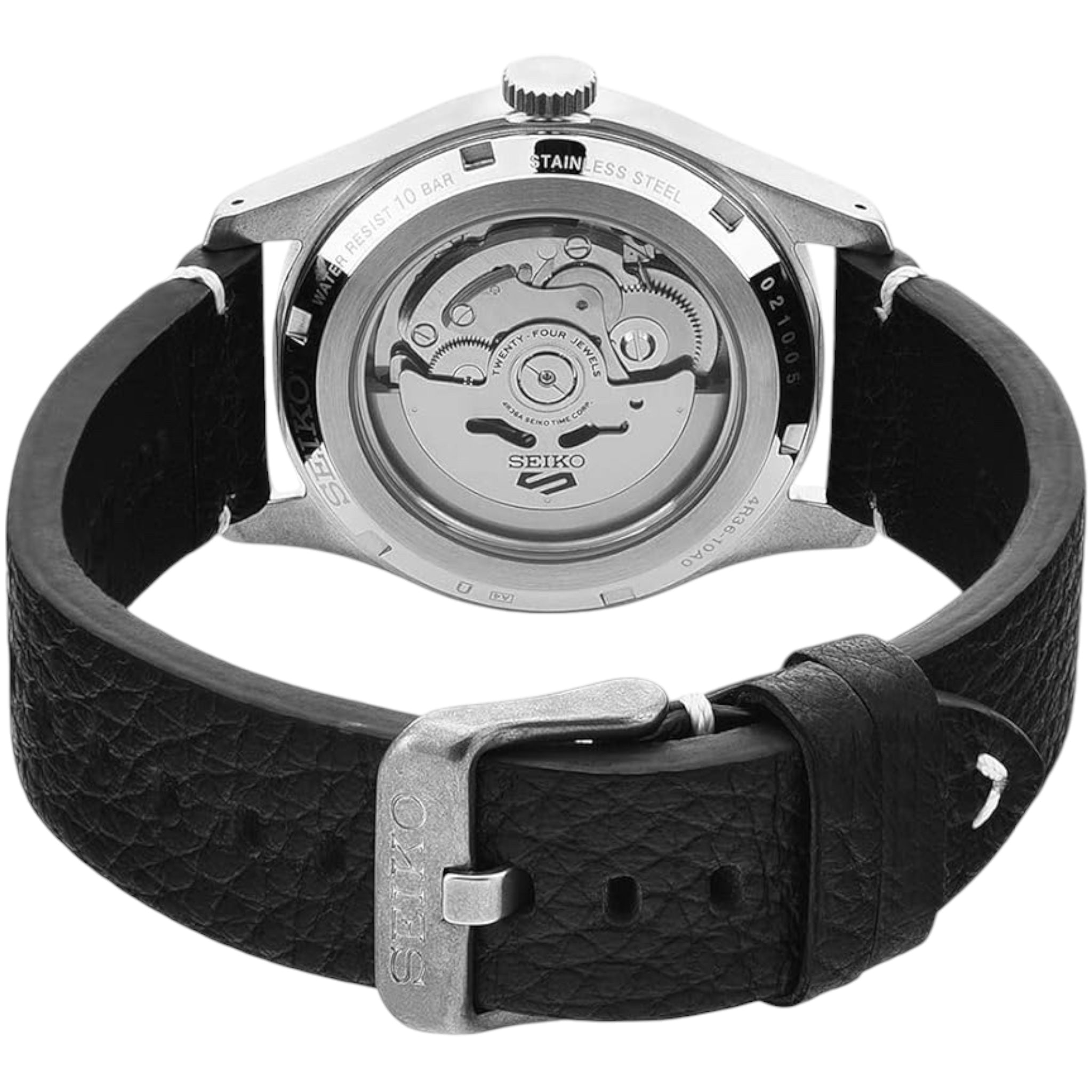 Montre Automatique Homme Seiko 5 Sports SRPG39K1 Field Bleu Bracelet Cuir