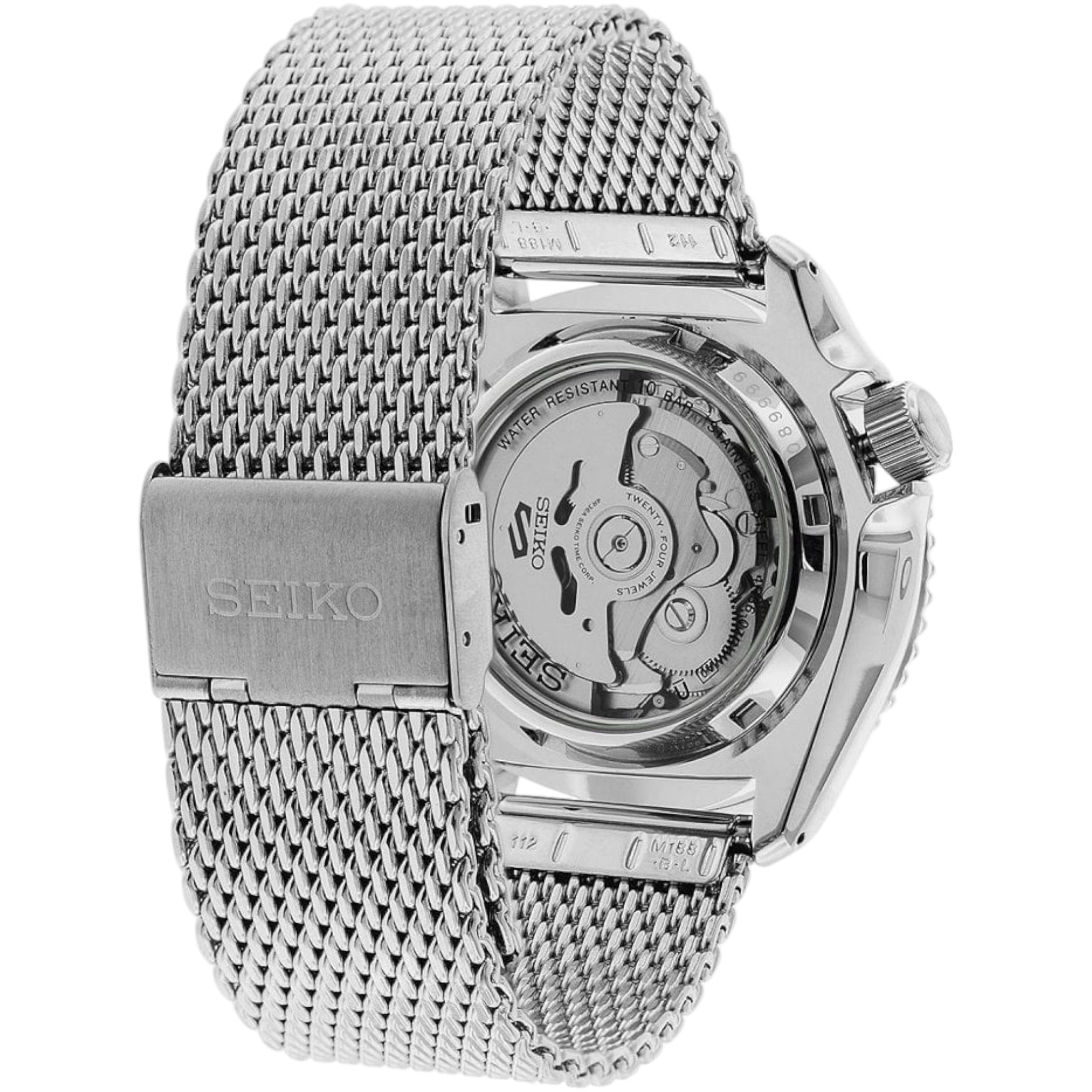 Montre Automatique Homme Seiko 5 Sports SRPE77K1 Bleu Bracelet Maille Acier