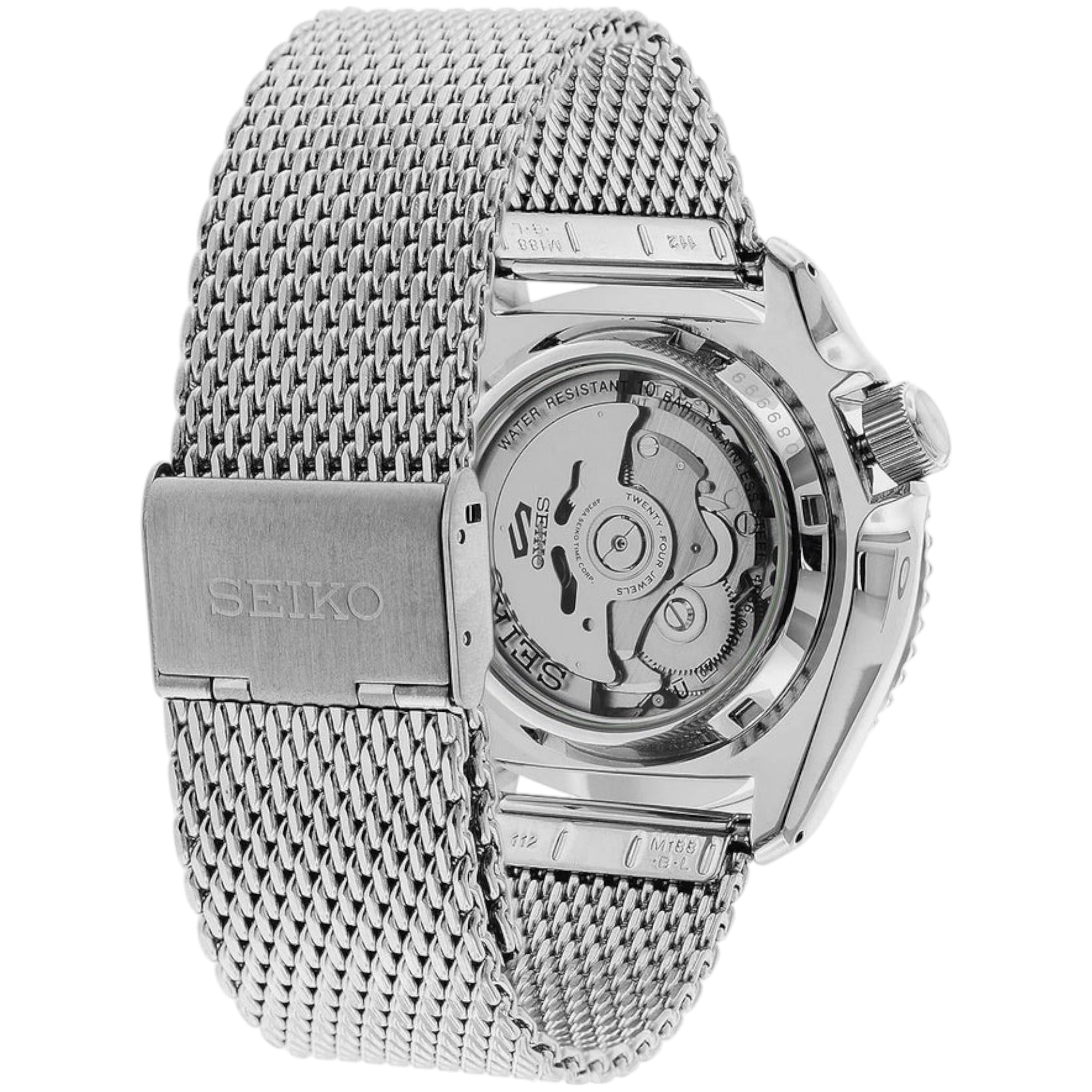 Montre Automatique Homme Seiko 5 Sports SRPE75K1 Champagne Bracelet Maille Acier