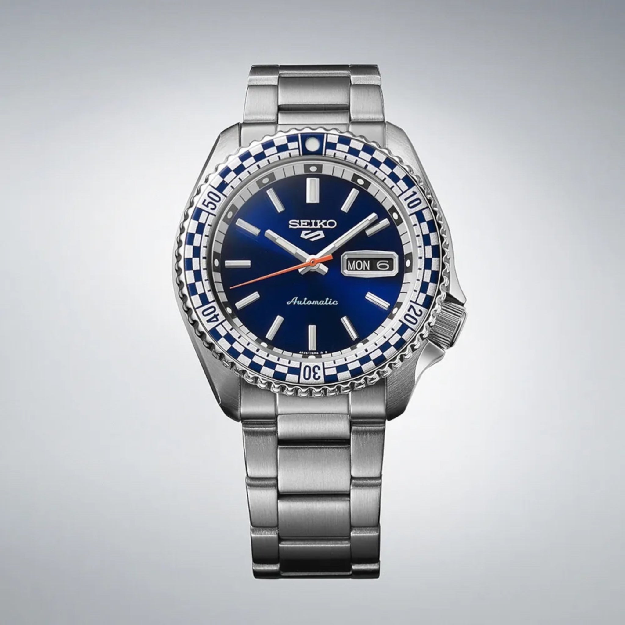 Montre Automatique Homme Seiko 5 Sports SRPK65K1 Édition Spéciale Checker Flag Bleu