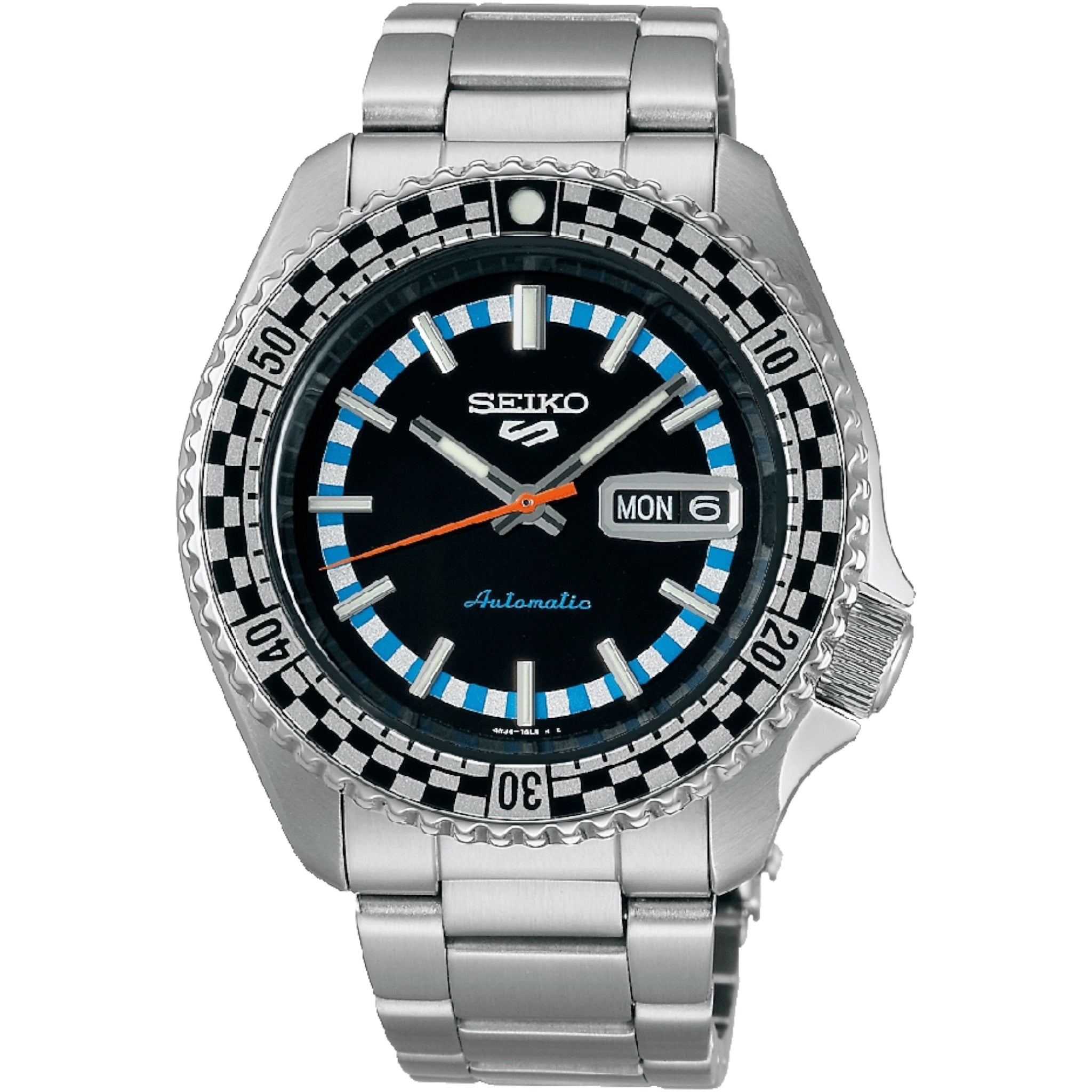 Montre Automatique Homme Seiko 5 Sports SRPK67K1 Édition Spéciale Checker Flag Noir