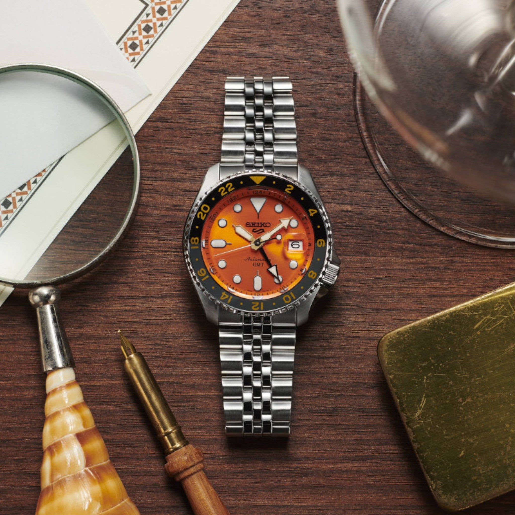 Seiko 5 Sports GMT SSK005K1 Automatic Orange Watch