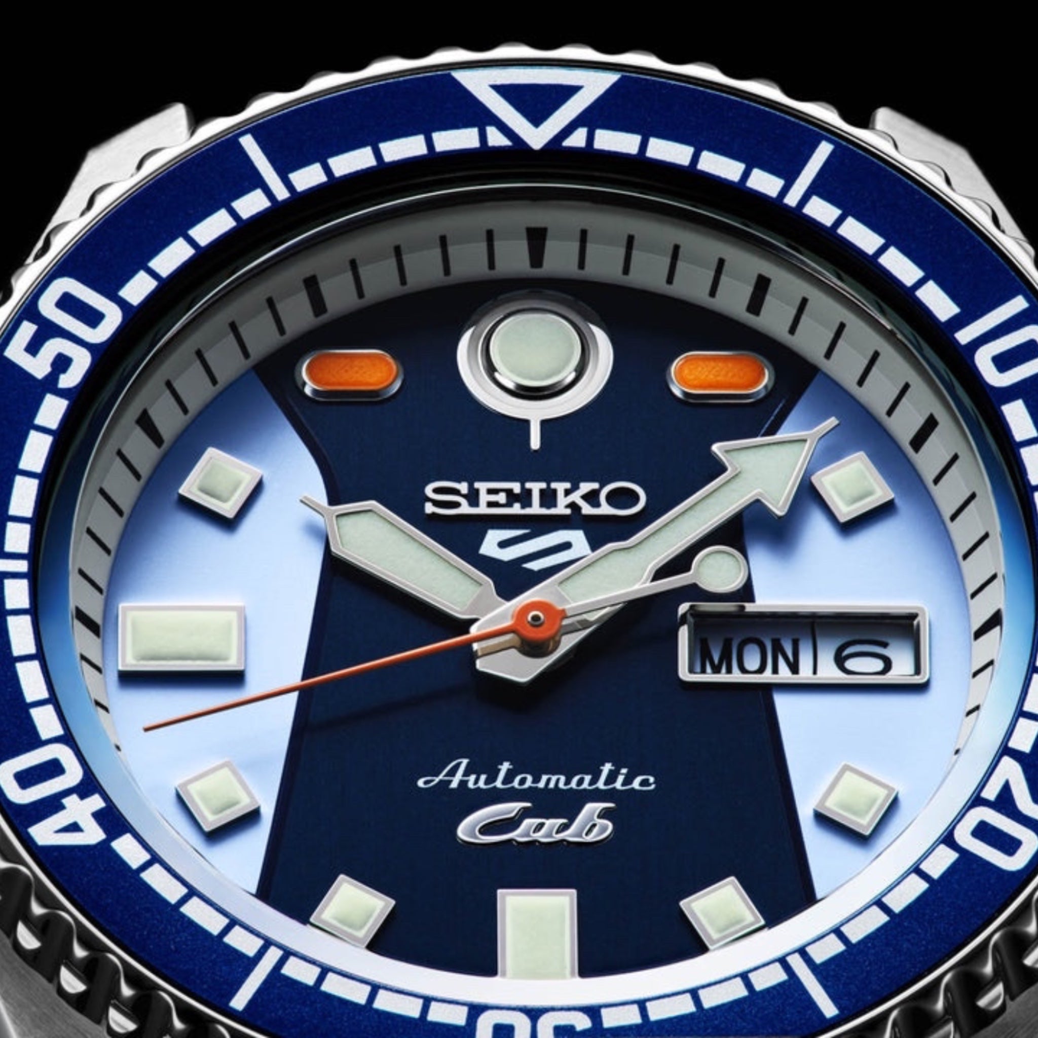Montre Automatique Homme Seiko 5 Sports SRPK37K1 Édition Limitée Honda Super Cub Bleu