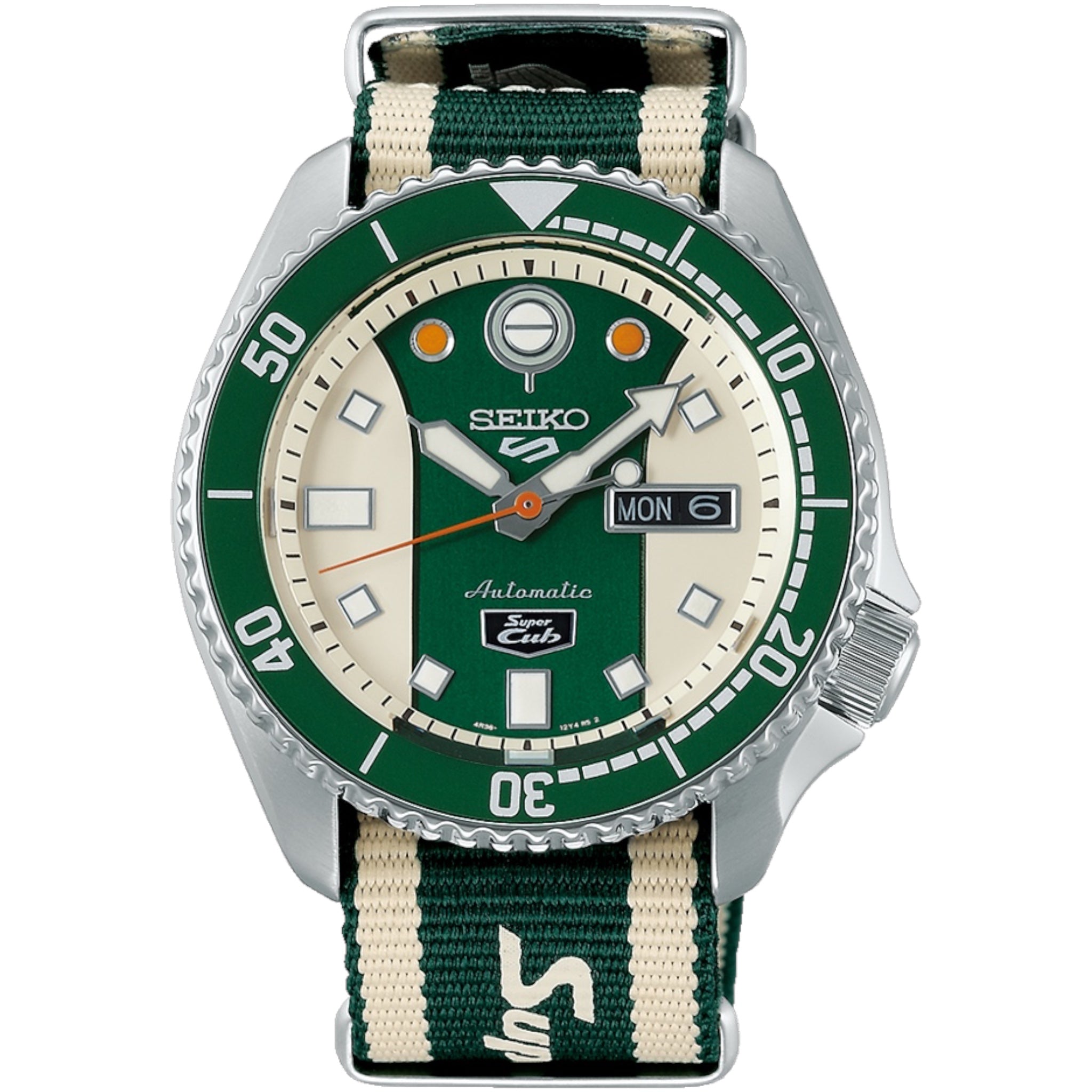 Montre Automatique Homme Seiko 5 Sports SRPJ49K1 Édition Limitée Honda Super Cub Vert