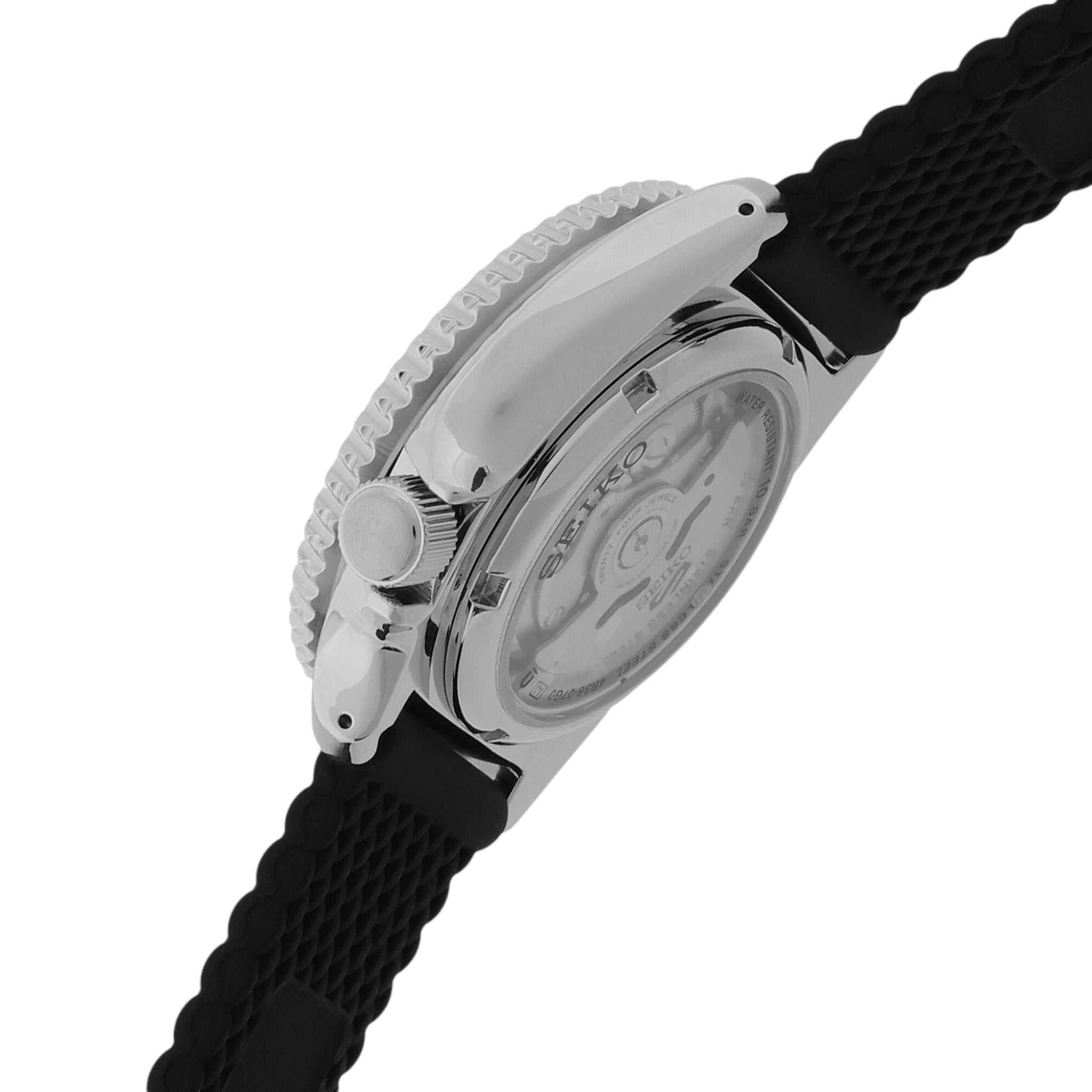 Montre Automatique Homme Seiko 5 Sports SRPD73K2 Suits Noir Bracelet Silicone