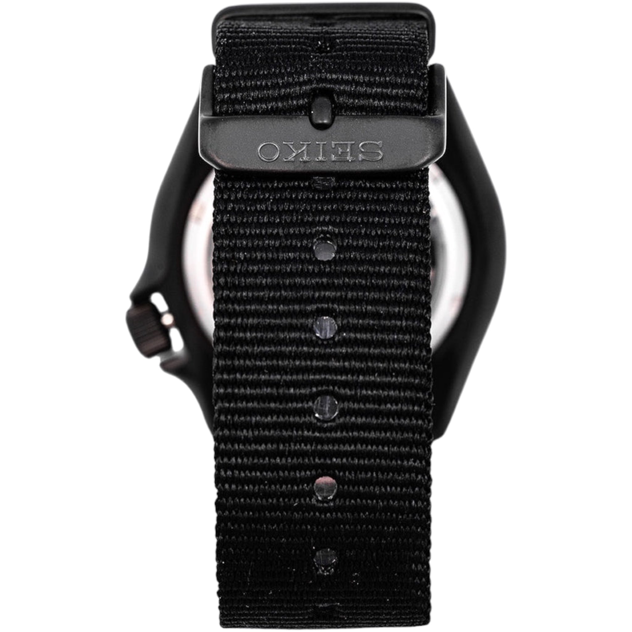 Montre Automatique Homme Seiko 5 Sports SRPD83K1 Street Noir Rouge Bracelet Nylon NATO