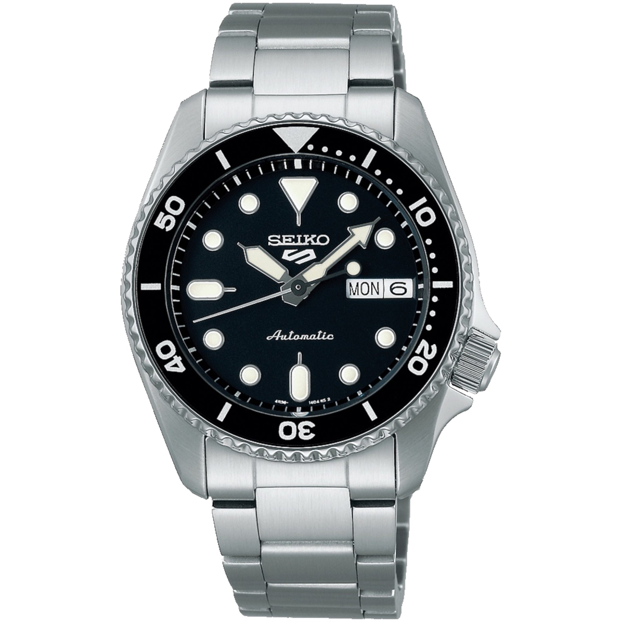 Montre Automatique Homme Seiko 5 Sports SRPK29K1 Noir Bracelet Acier