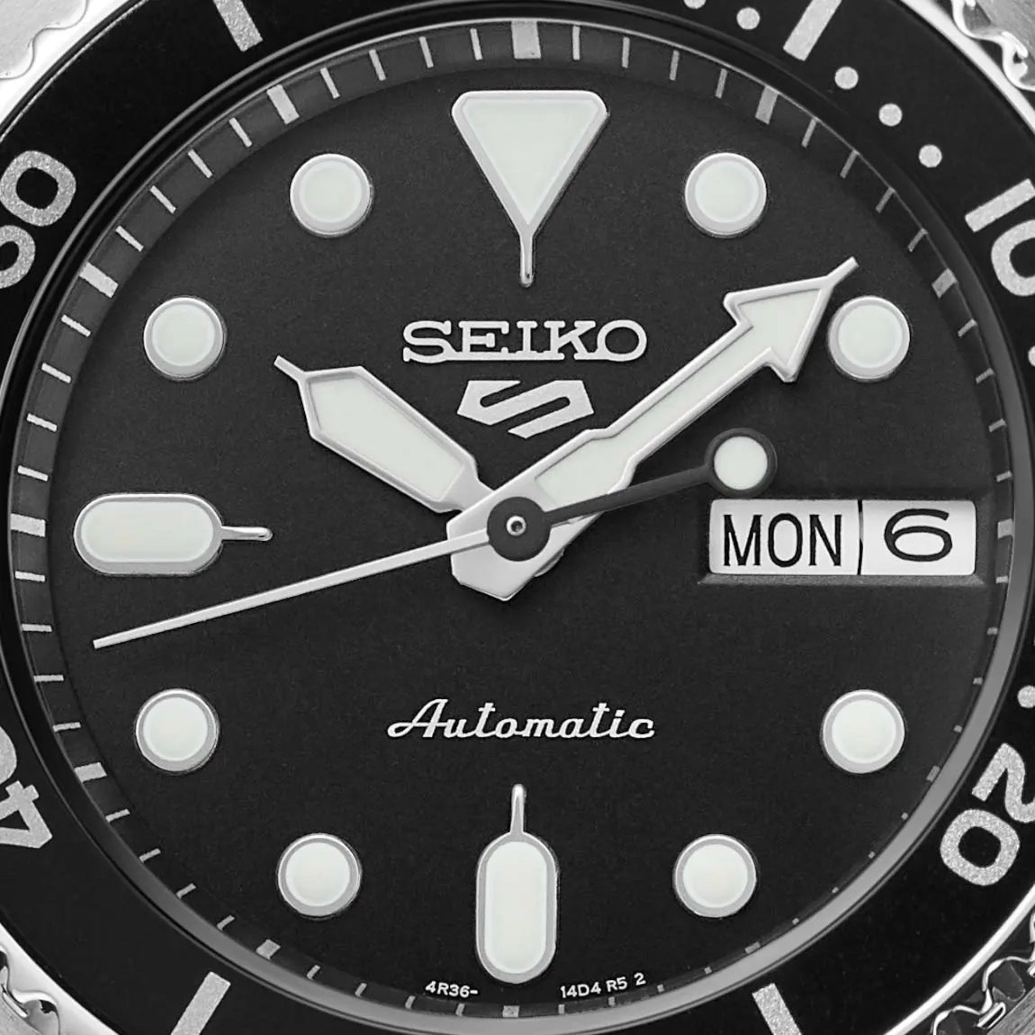 Montre Automatique Homme Seiko 5 Sports SRPK29K1 Noir Bracelet Acier