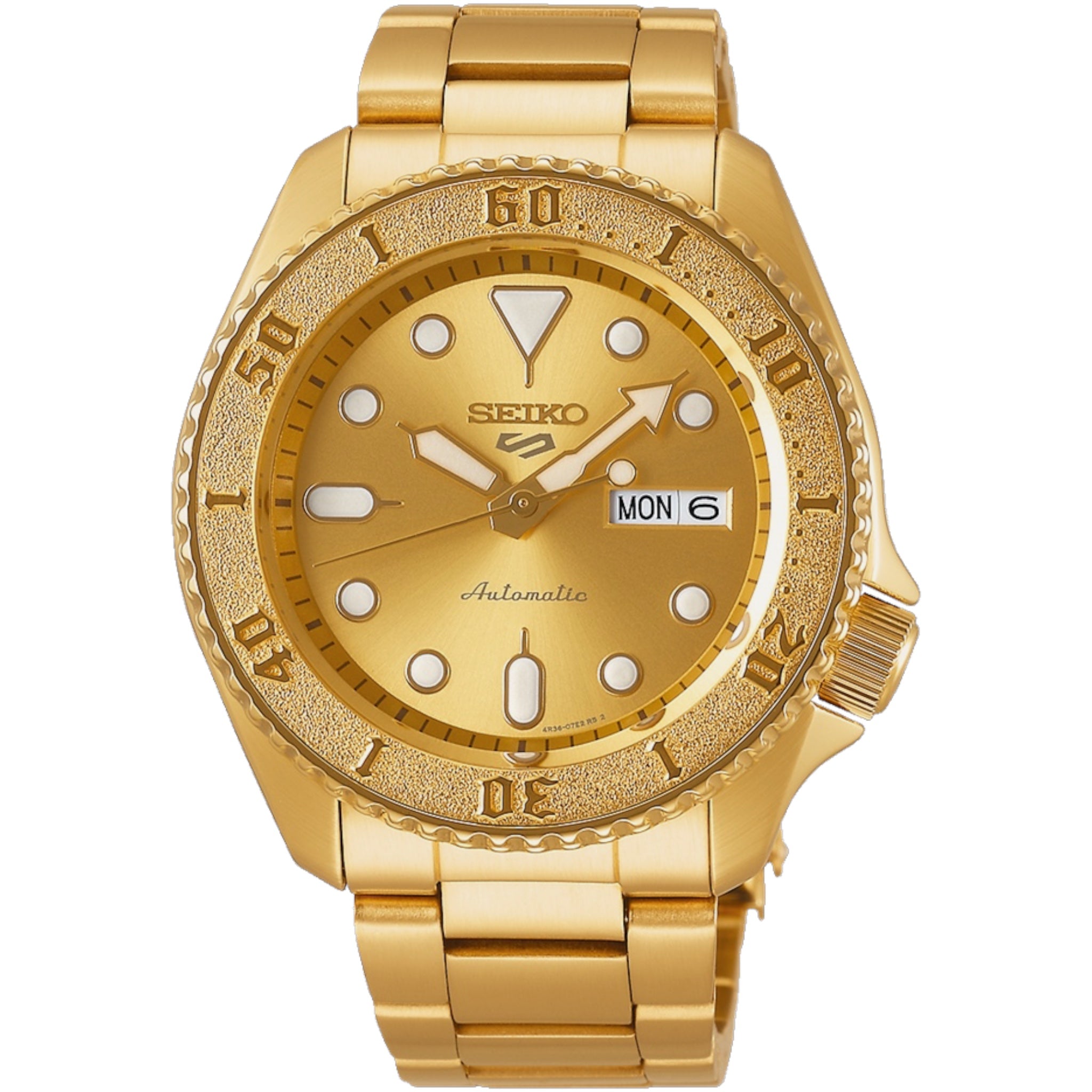 Montre Automatique Homme Seiko 5 Sports SRPE74K1 Or Bracelet Acier