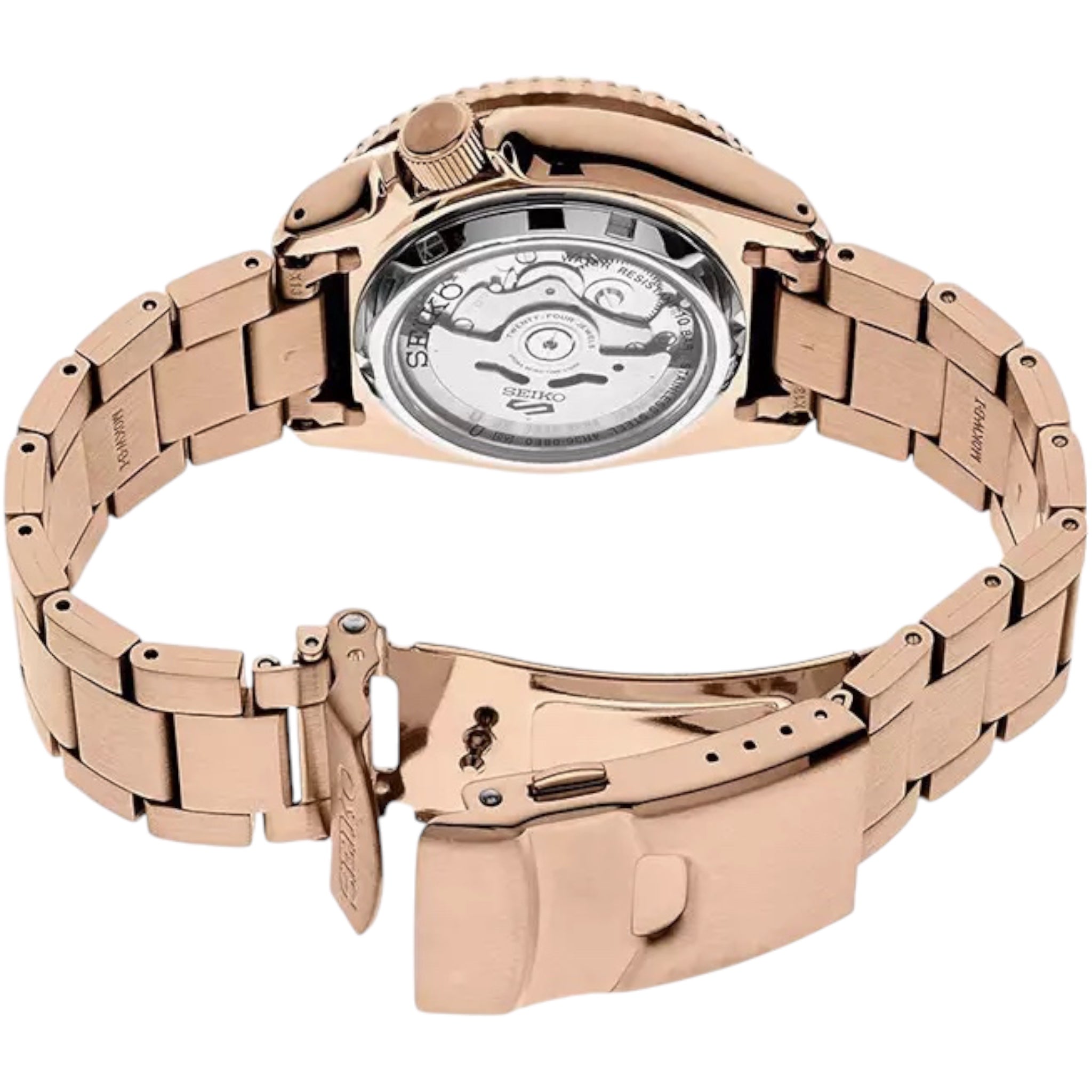 Montre Automatique Homme Seiko 5 Sports SRPE72K1 Or Rose Bracelet Acier