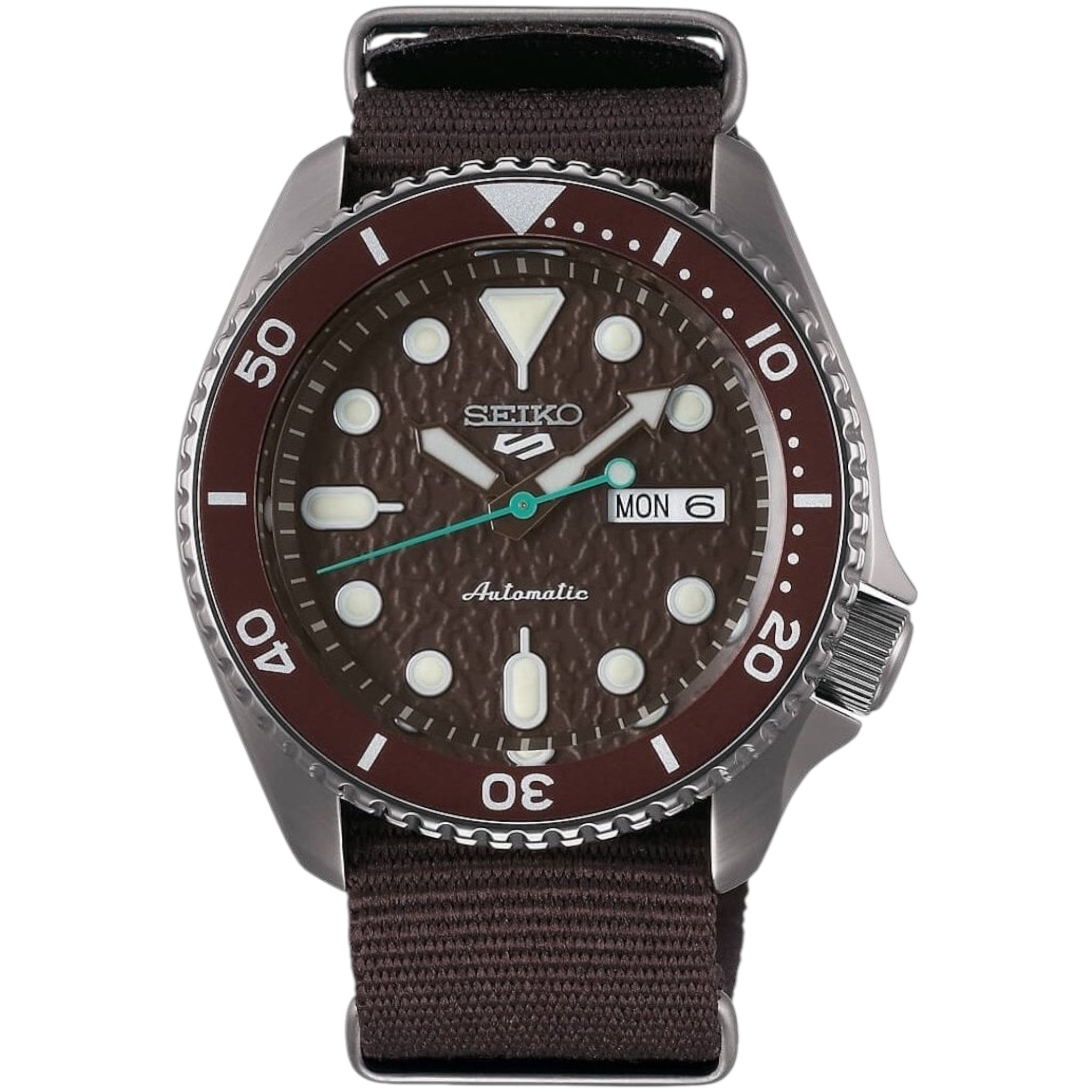 Montre Automatique Homme Seiko 5 Sports SRPD85K1 Sense Marron Bracelet NATO