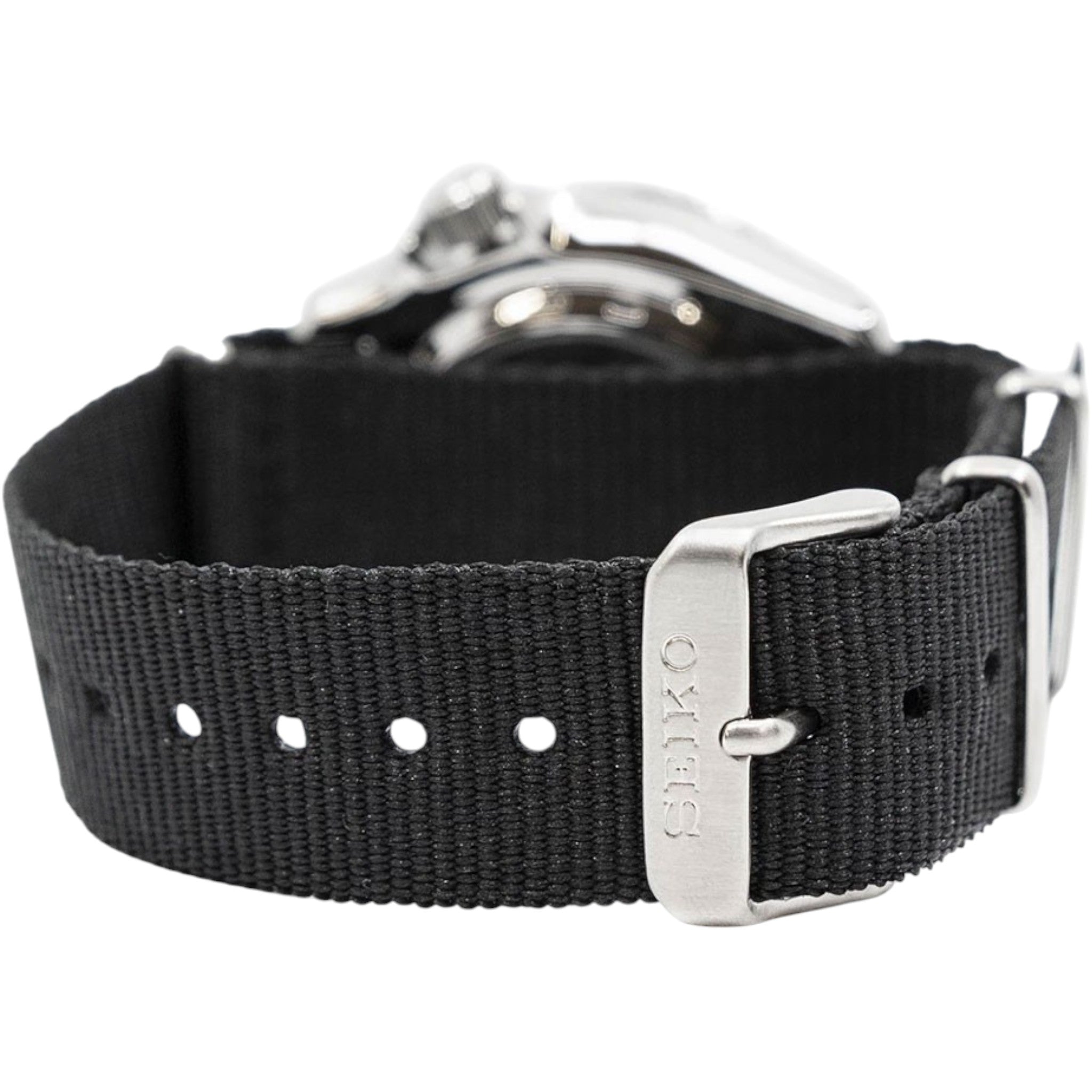 Seiko 5 Sports SRPD55K3 Herren-Automatikuhr mit Nylonarmband, schwarz
