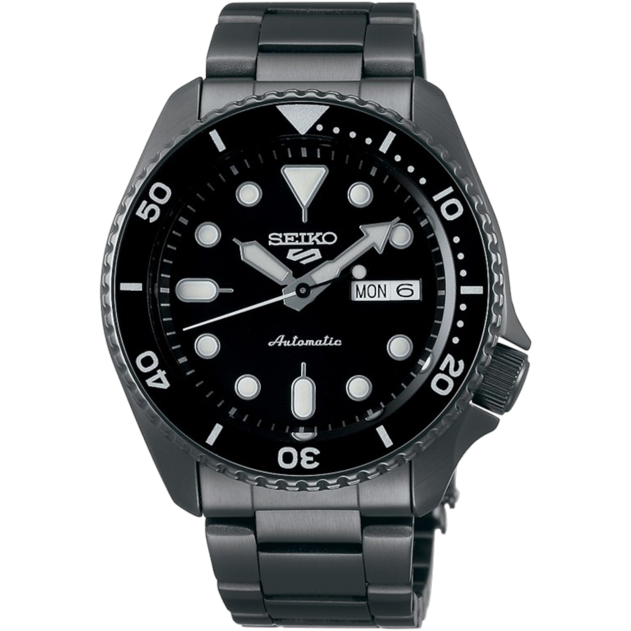 Seiko 5 Sports SRPD65K1 Herren-Automatikuhr mit schwarz-grauem Stahlarmband