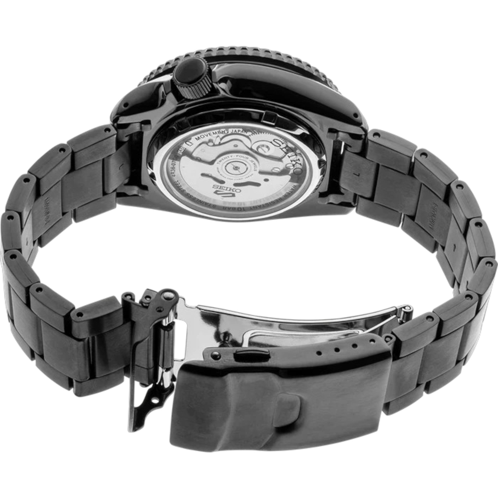 Seiko 5 Sports SRPD65K1 Herren-Automatikuhr mit schwarz-grauem Stahlarmband
