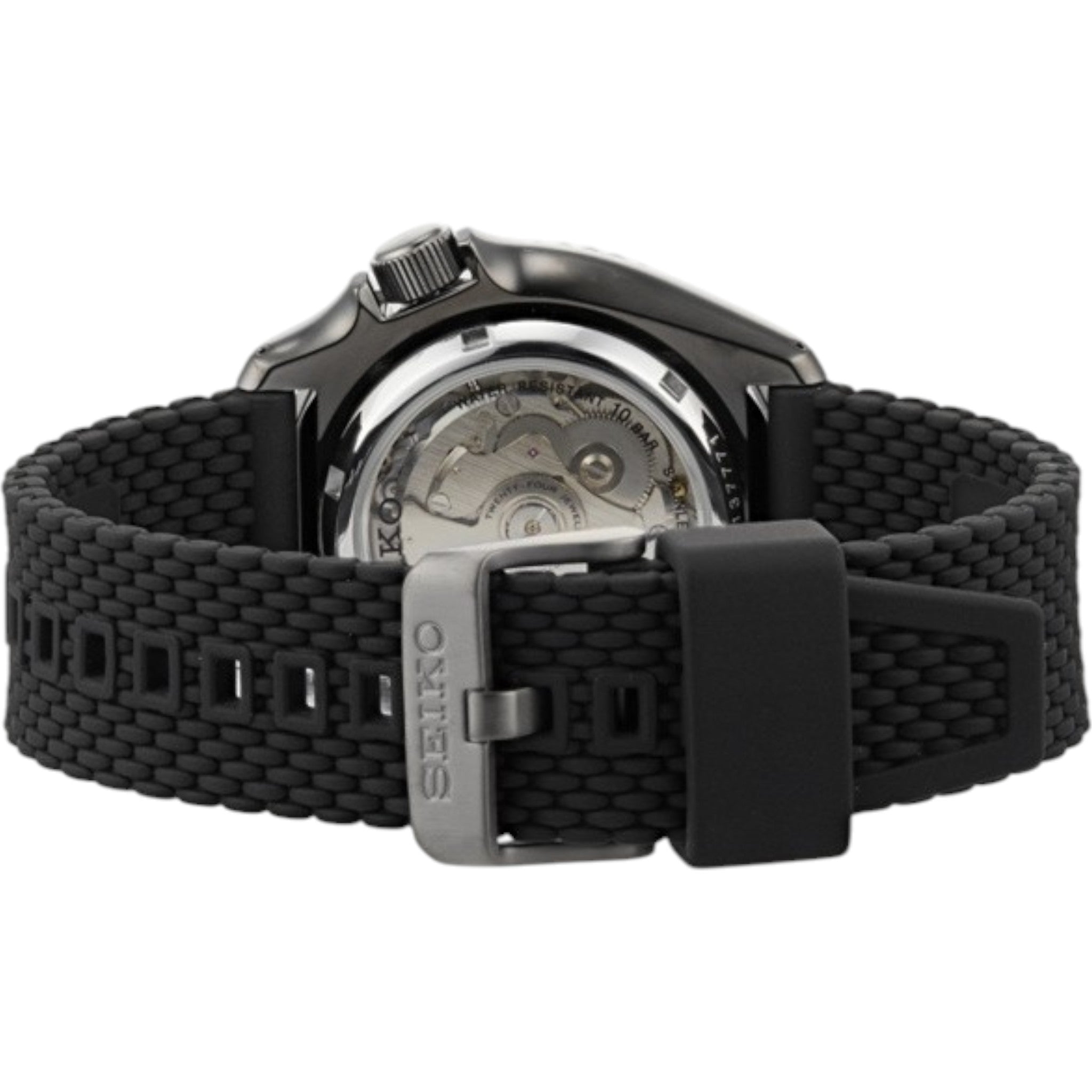 Seiko 5 Sports SRPD65K2 Herren-Automatikuhr mit schwarz-grauem Silikonarmband