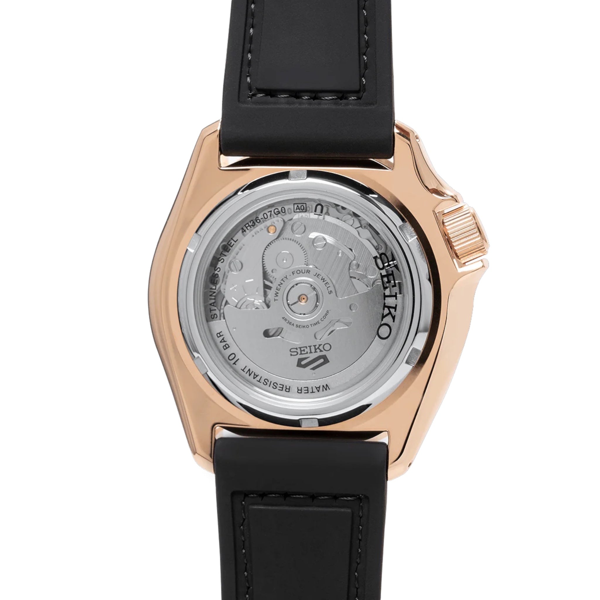 Montre Automatique Homme Seiko 5 Sports SRPD76K1 Specialist Noir Bracelet Silicone et Cuir Noir